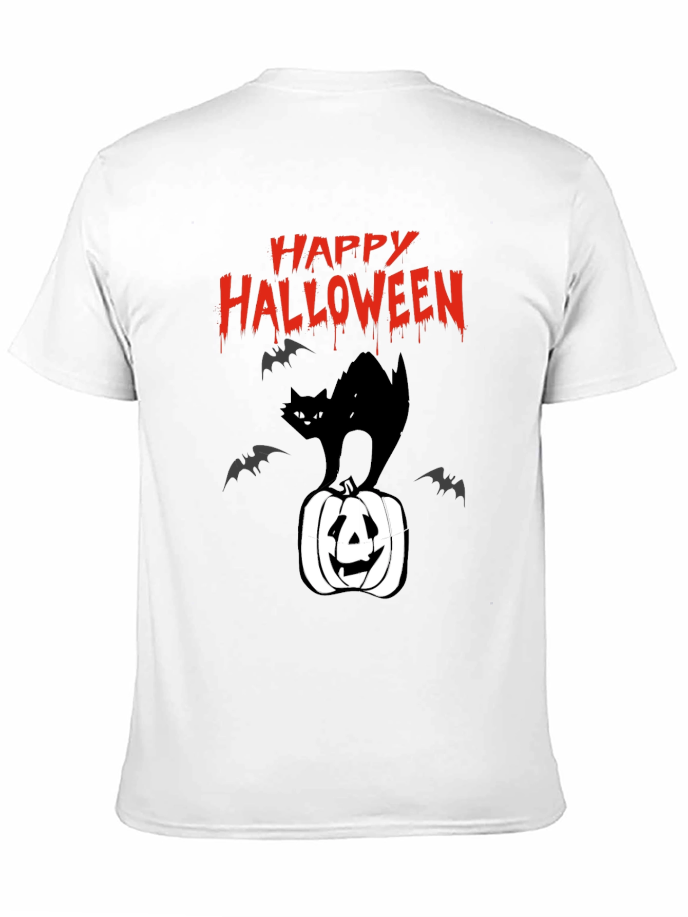 Happy Halloween Black Cat Pumpkin T-Shirt