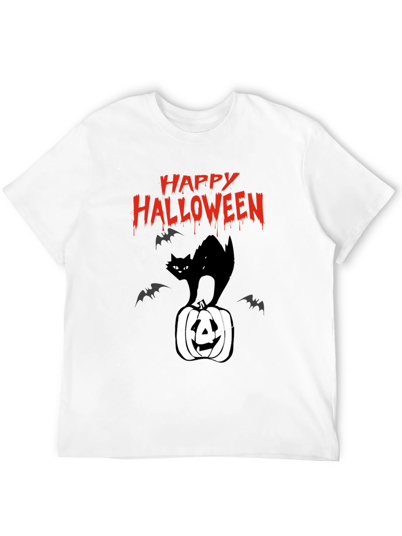 Happy Halloween Black Cat Pumpkin T-Shirt