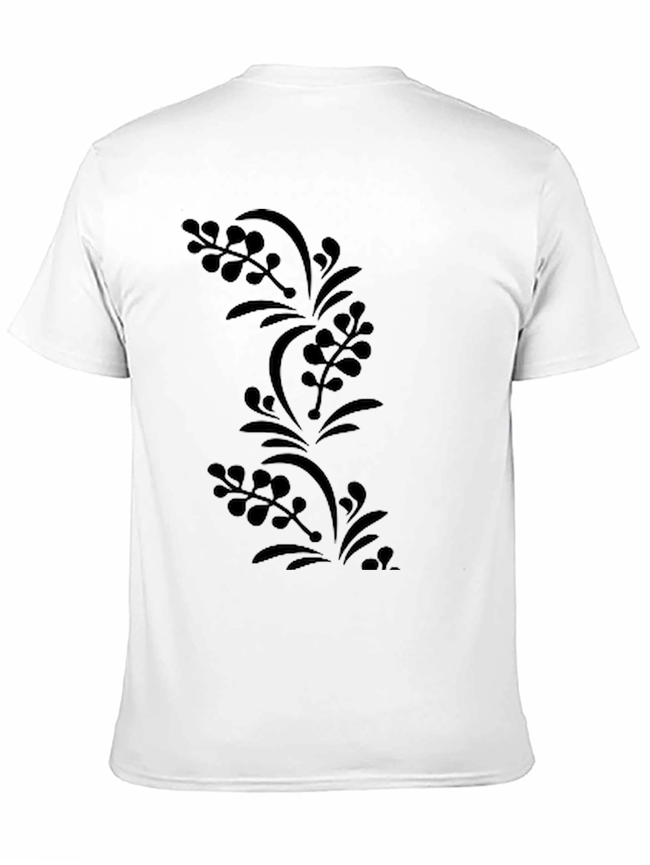 Mens Black Floral Print Tee