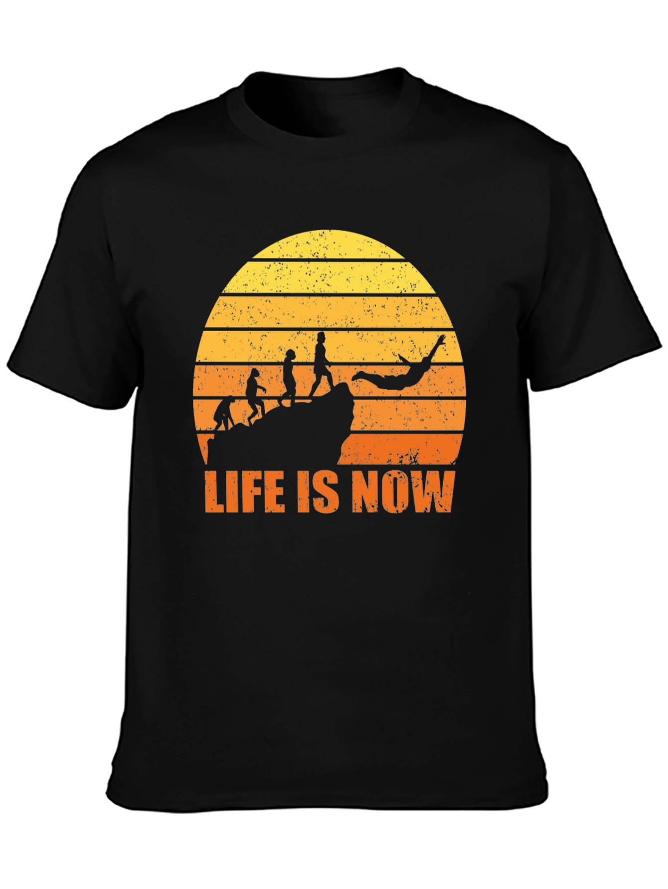 Life Is Now Graphic Tee - Black Cotton T-Shirt