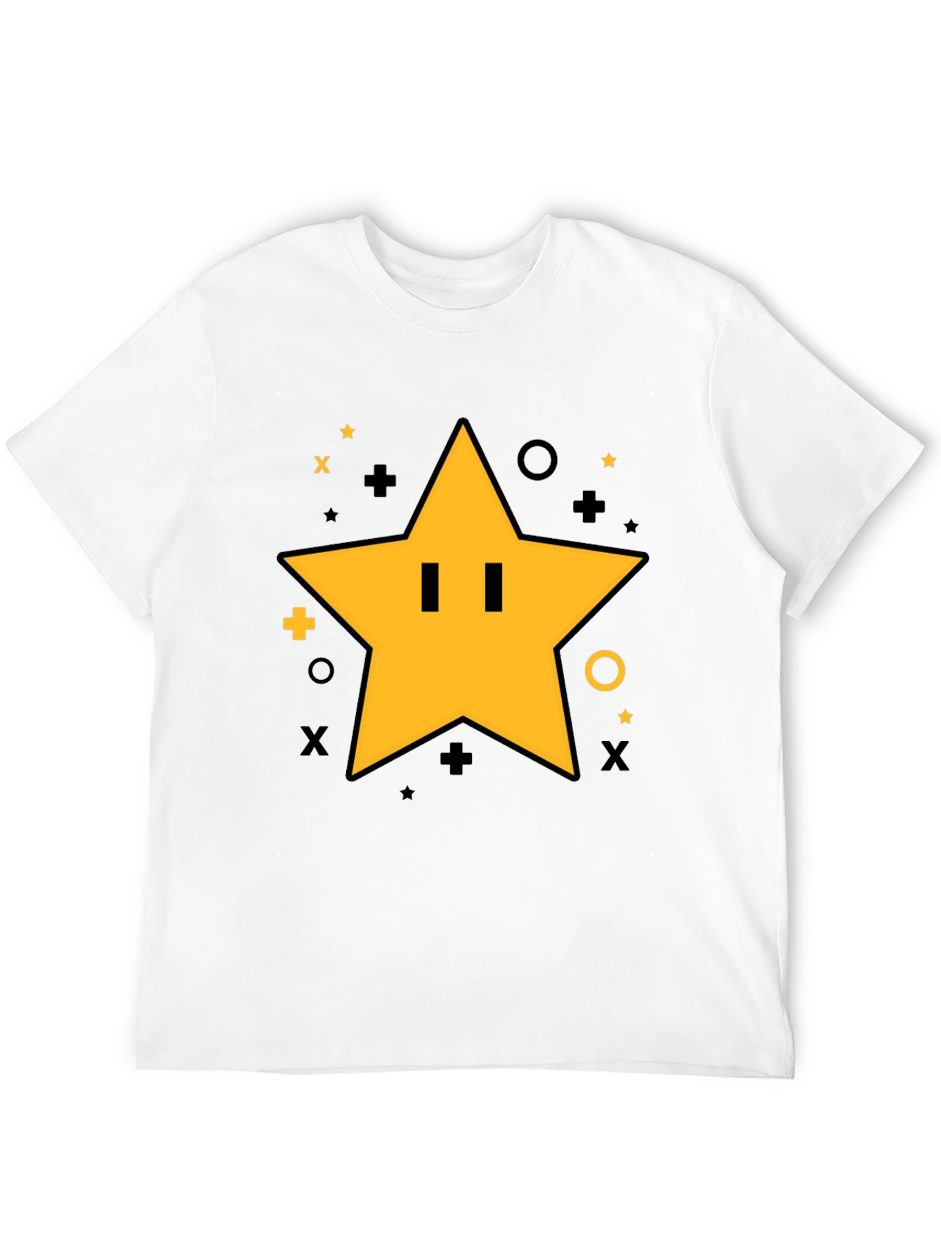 Super Star Power-Up T-Shirt - Black Cotton Tee