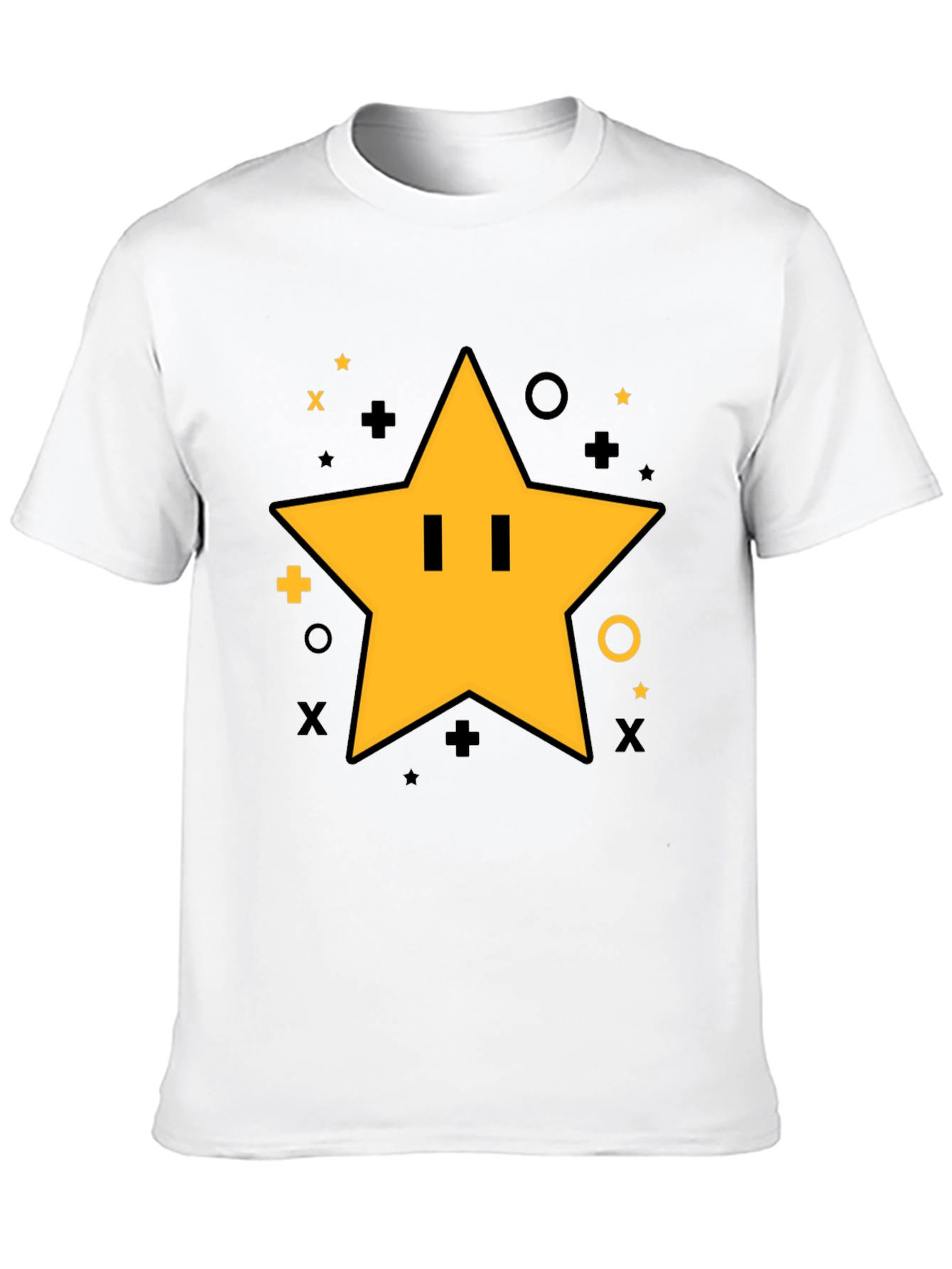 Super Star Power-Up T-Shirt - Black Cotton Tee