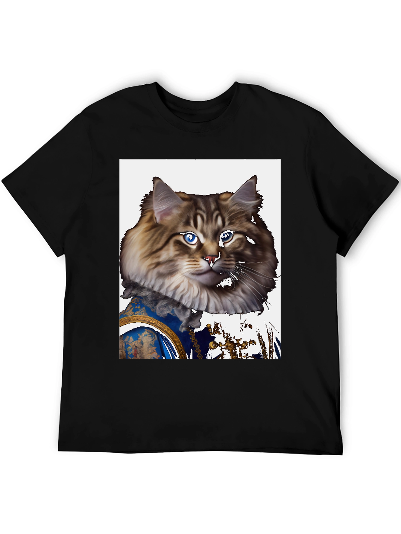 Regal Cat Portrait T-Shirt - Unique Design