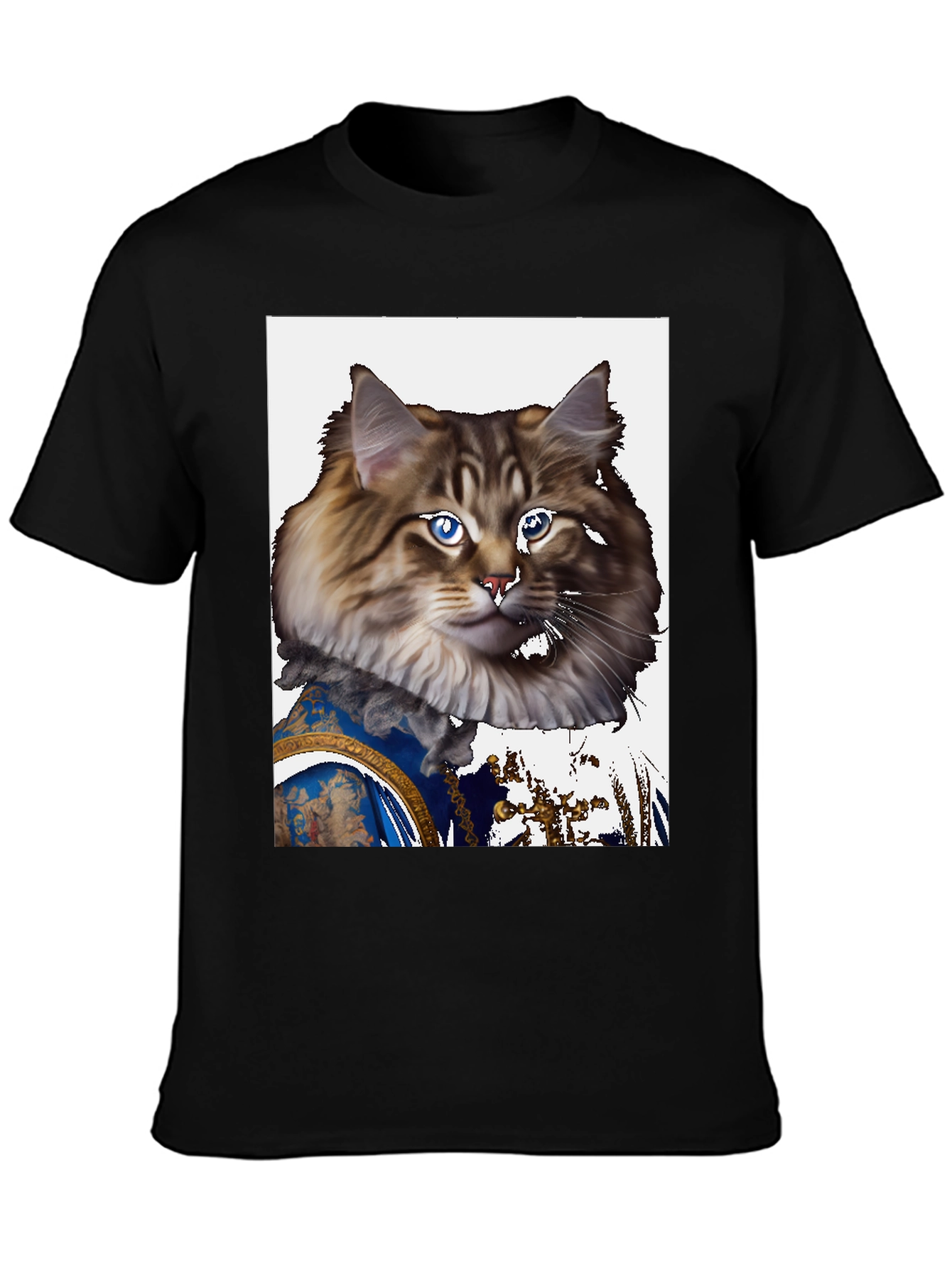 Regal Cat Portrait T-Shirt - Unique Design