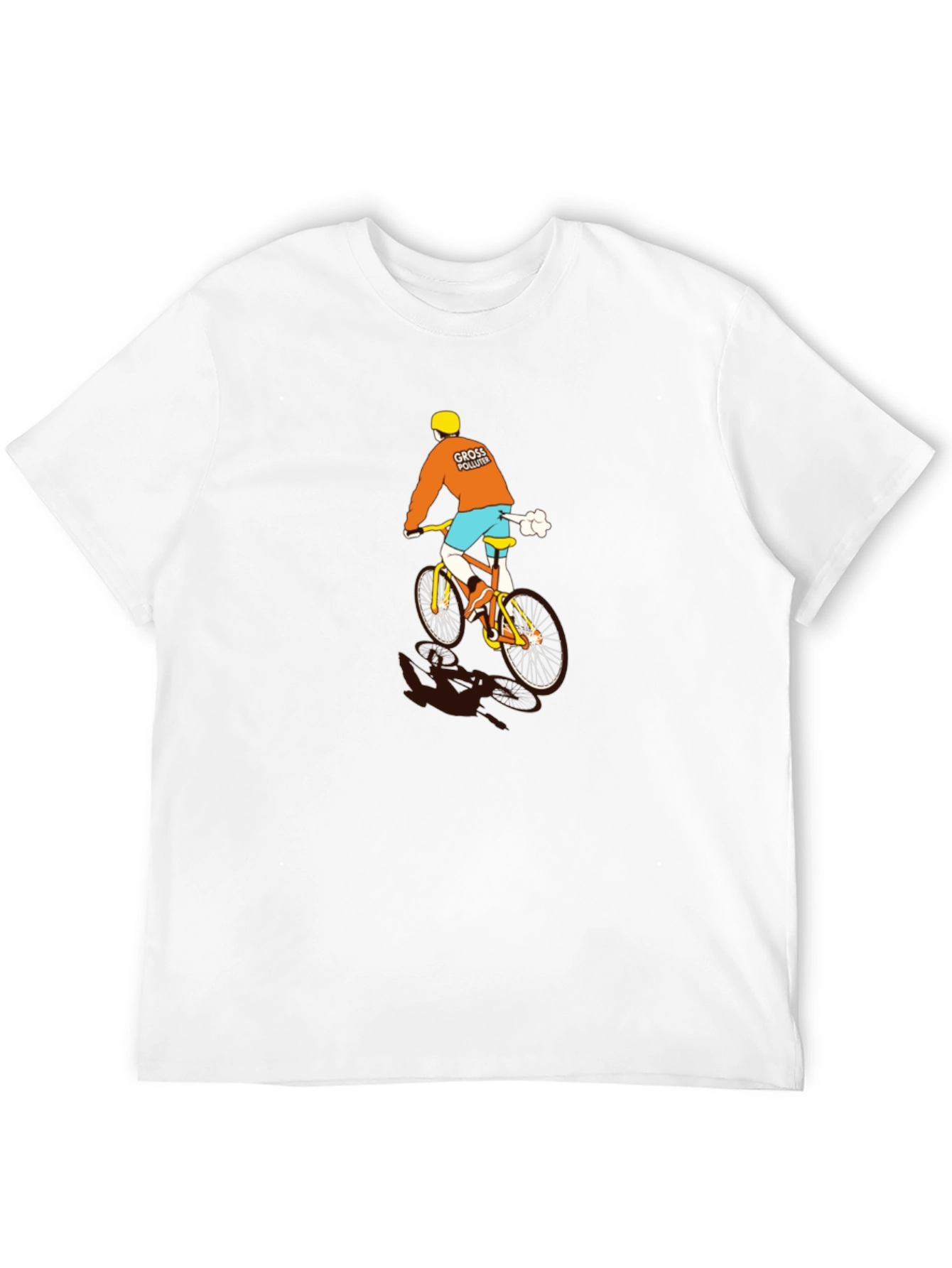 Funny Gross Polluter Biker Black T-Shirt