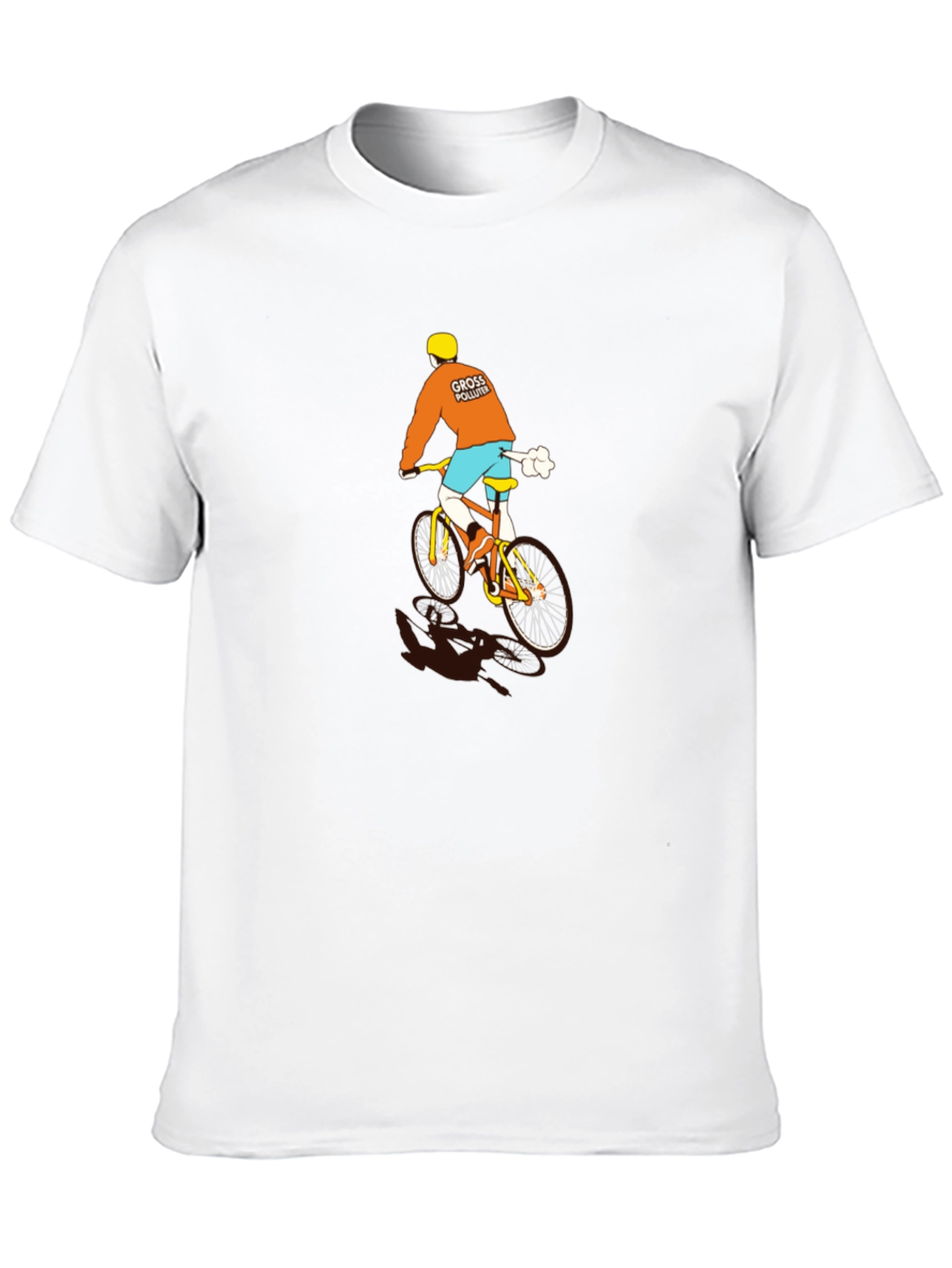 Funny Gross Polluter Biker Black T-Shirt