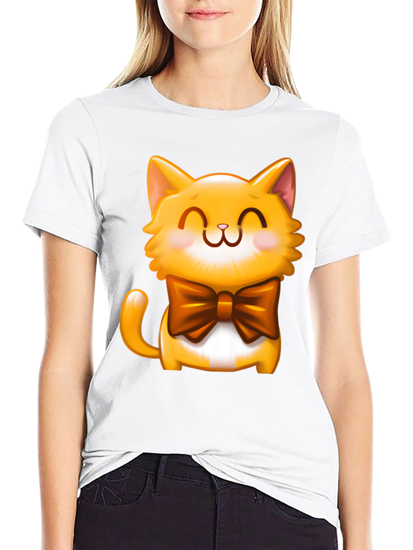 Cute Cartoon Cat T-Shirt - Adorable Graphic Tee