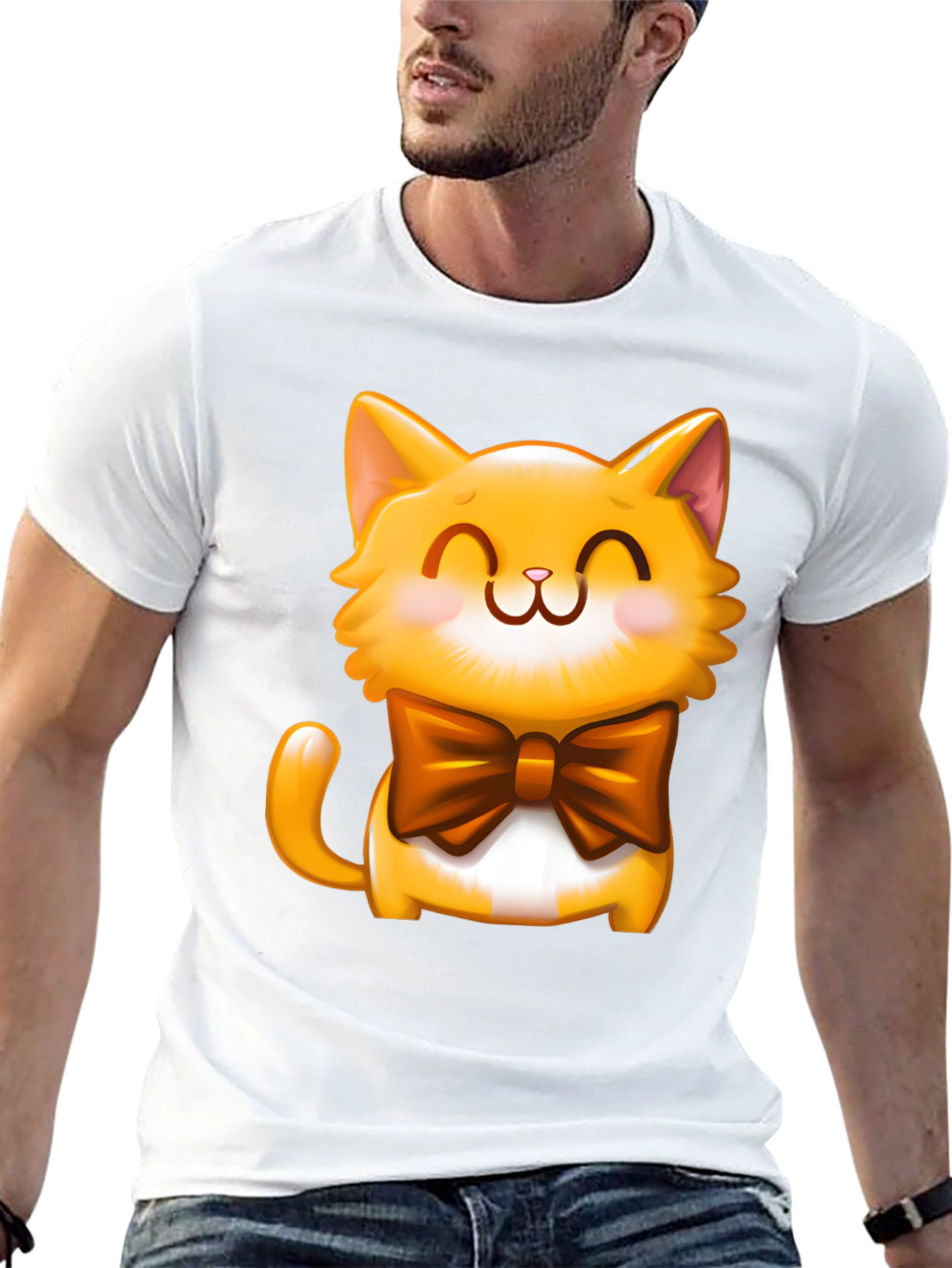 Cute Cartoon Cat T-Shirt - Adorable Graphic Tee