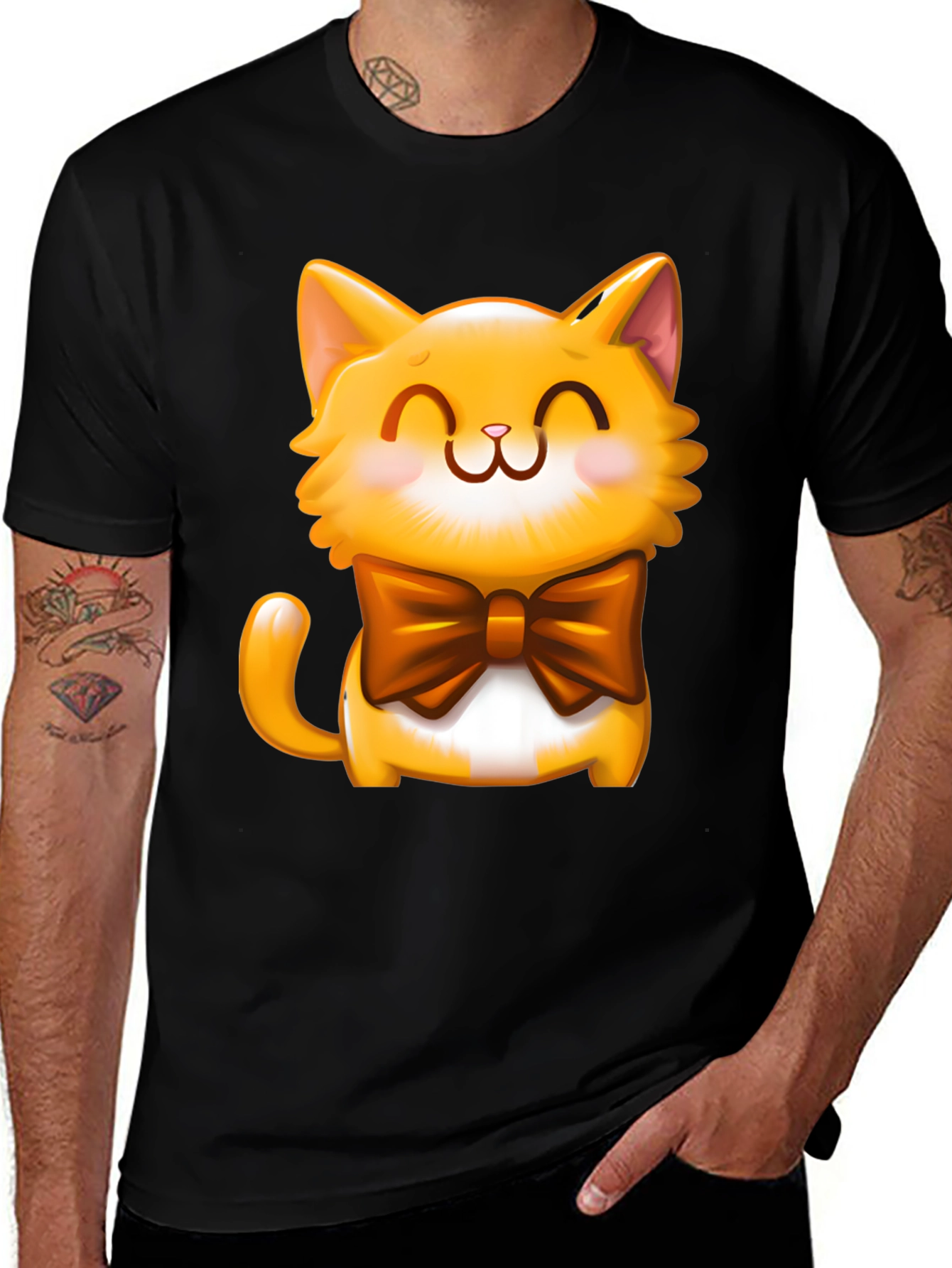 Cute Cartoon Cat T-Shirt - Adorable Graphic Tee