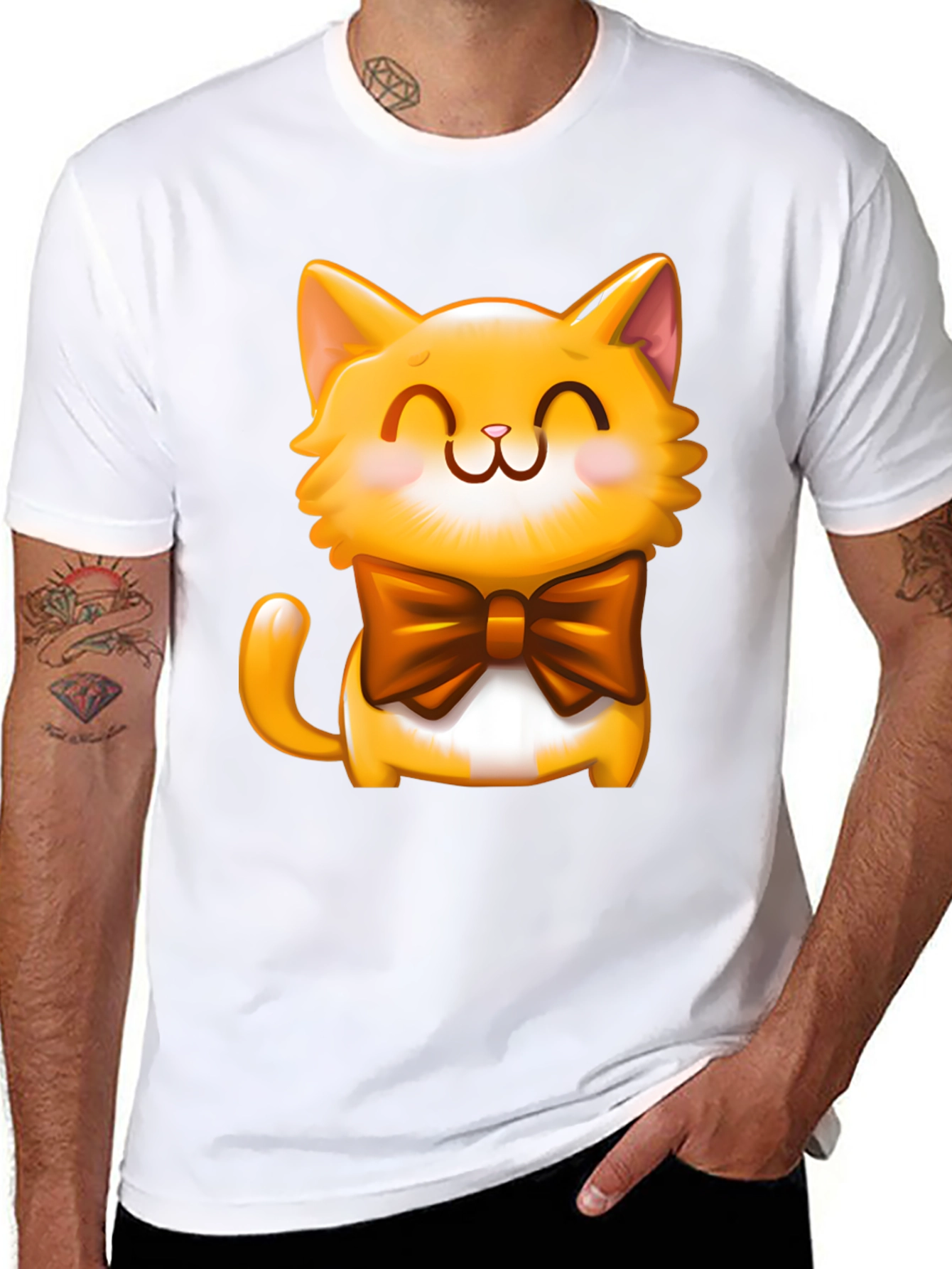 Cute Cartoon Cat T-Shirt - Adorable Graphic Tee