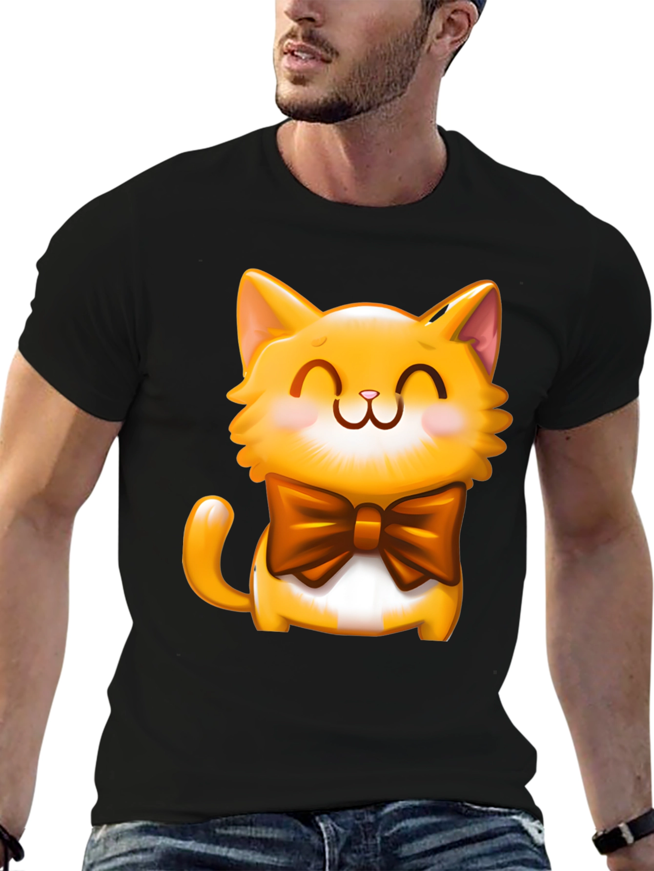 Cute Cartoon Cat T-Shirt - Adorable Graphic Tee