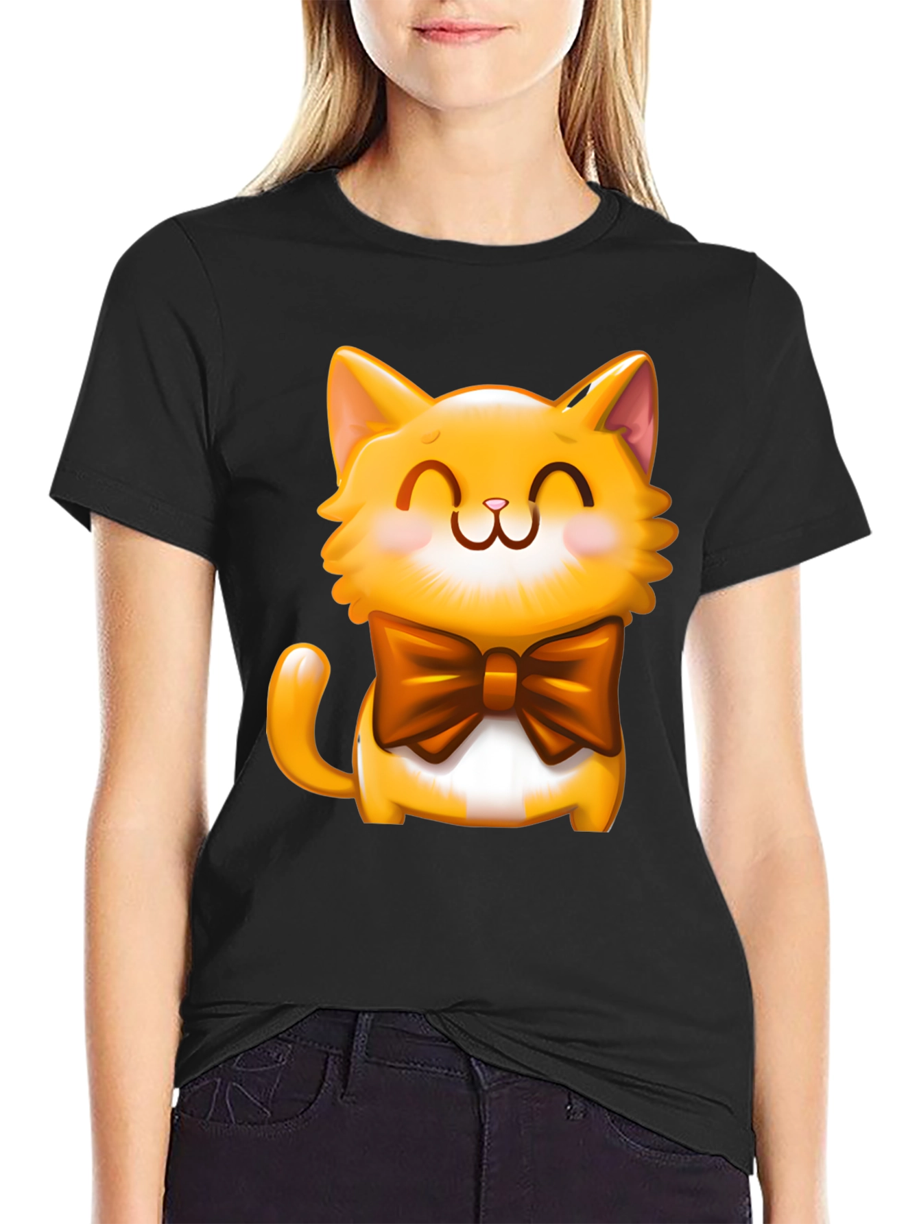 Cute Cartoon Cat T-Shirt - Adorable Graphic Tee