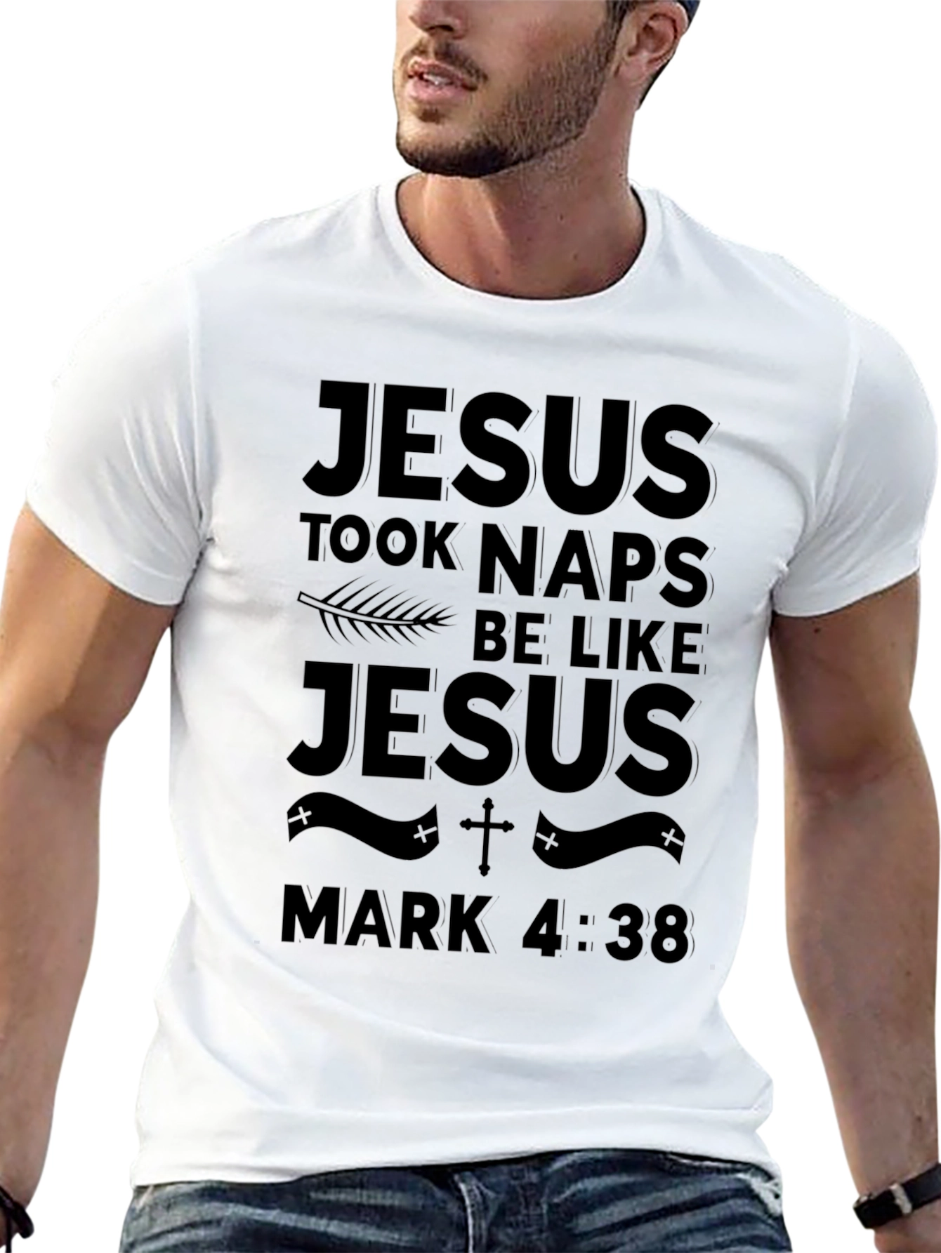 Jesus Took Naps Be Like Jesus Mens Black T-Shirt