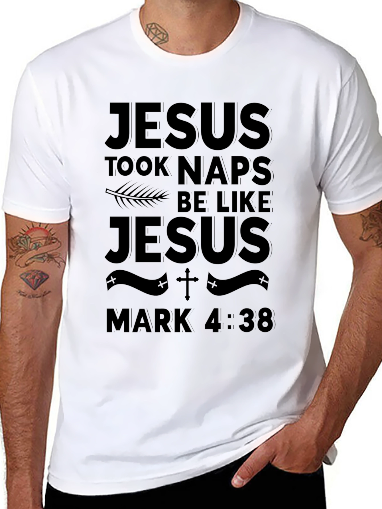Jesus Took Naps Be Like Jesus Mens Black T-Shirt