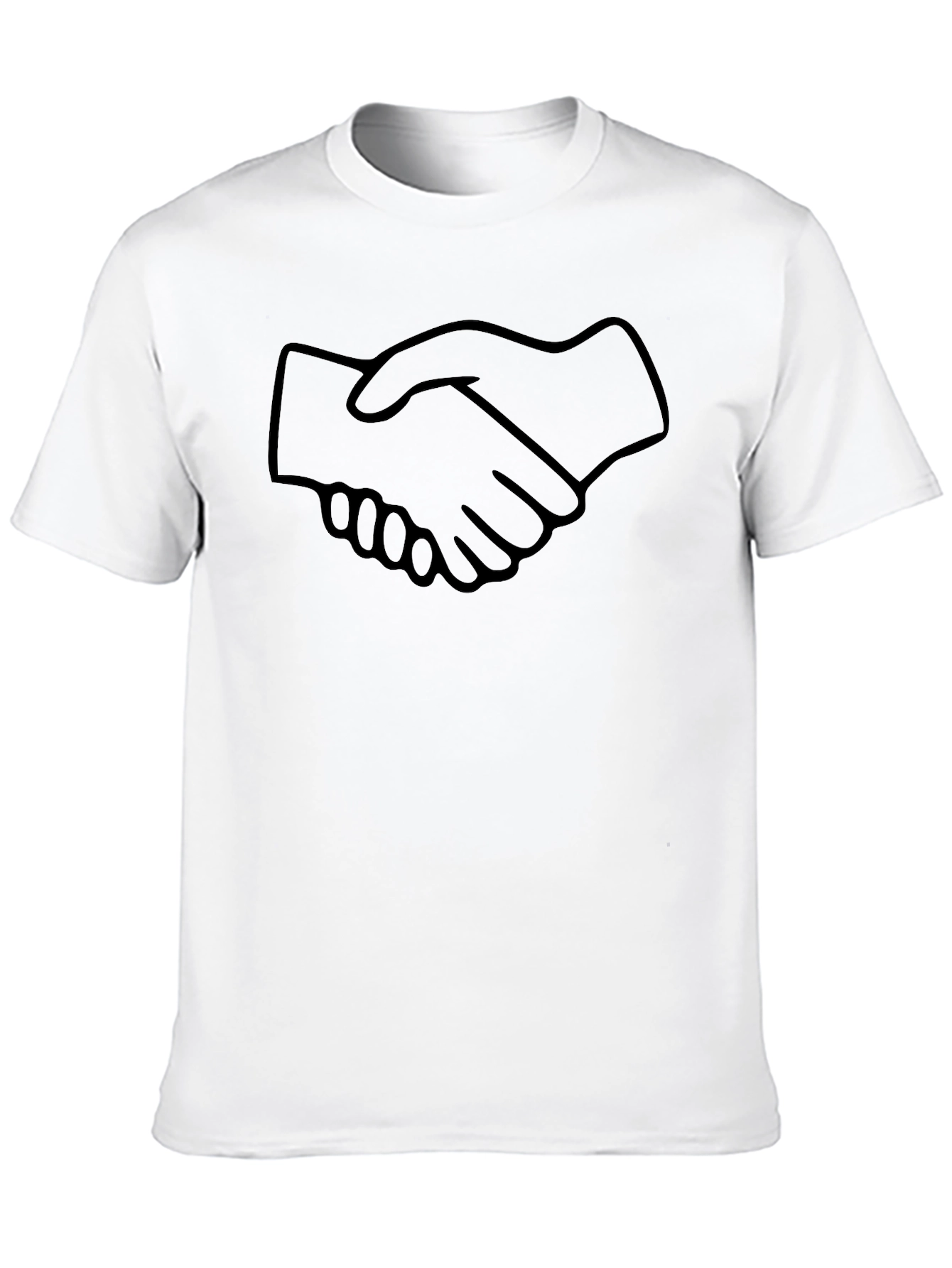 Handshake Graphic Black T-Shirt - Modern Style