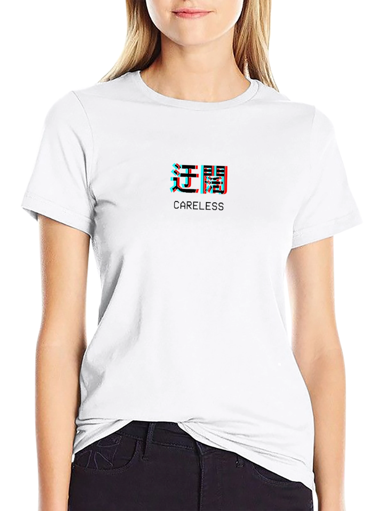 Careless Graphic Print Black T-Shirt