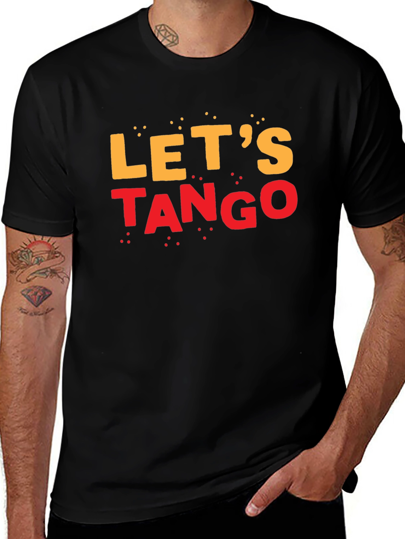 Lets Tango Graphic Tee - Black Cotton T-Shirt