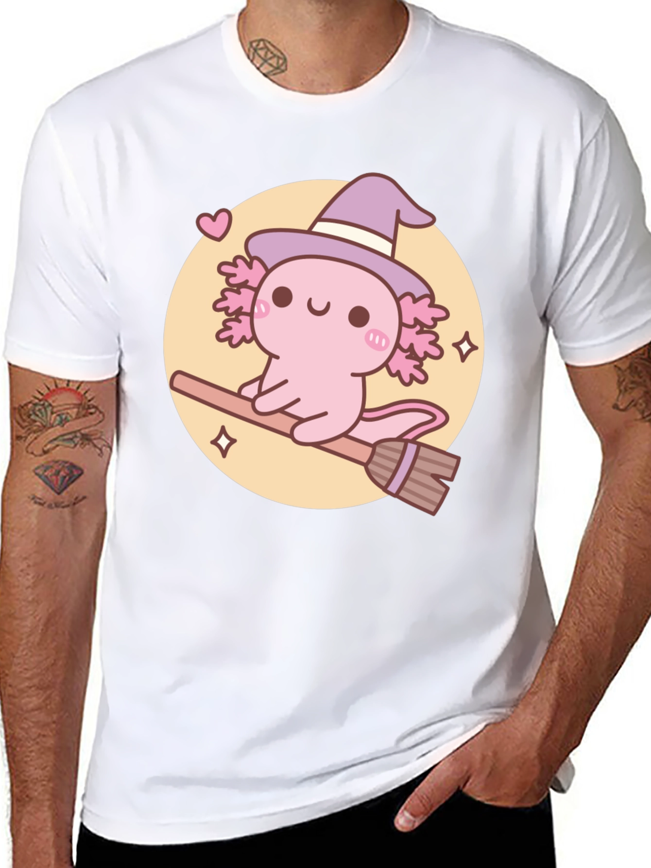 Axolotl Witch T-Shirt - Cute Halloween Tee