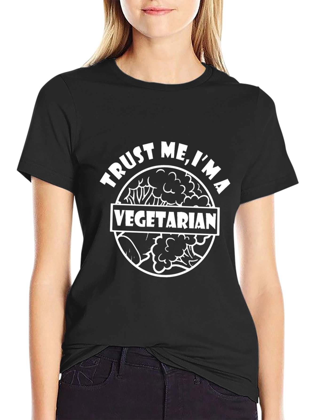 Trust Me Im a Vegetarian T-Shirt - Black