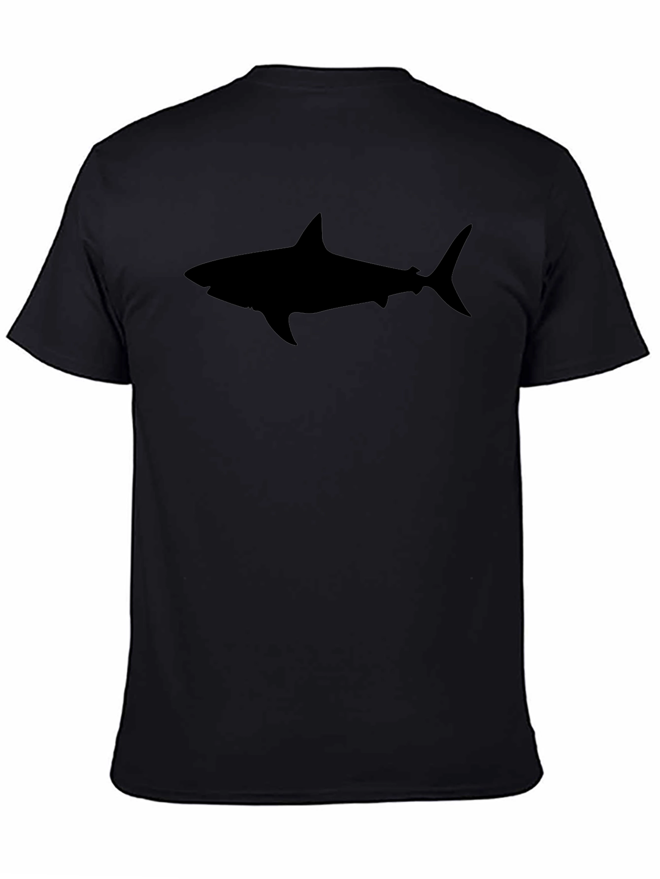 Shark Silhouette Graphic Black T-Shirt
