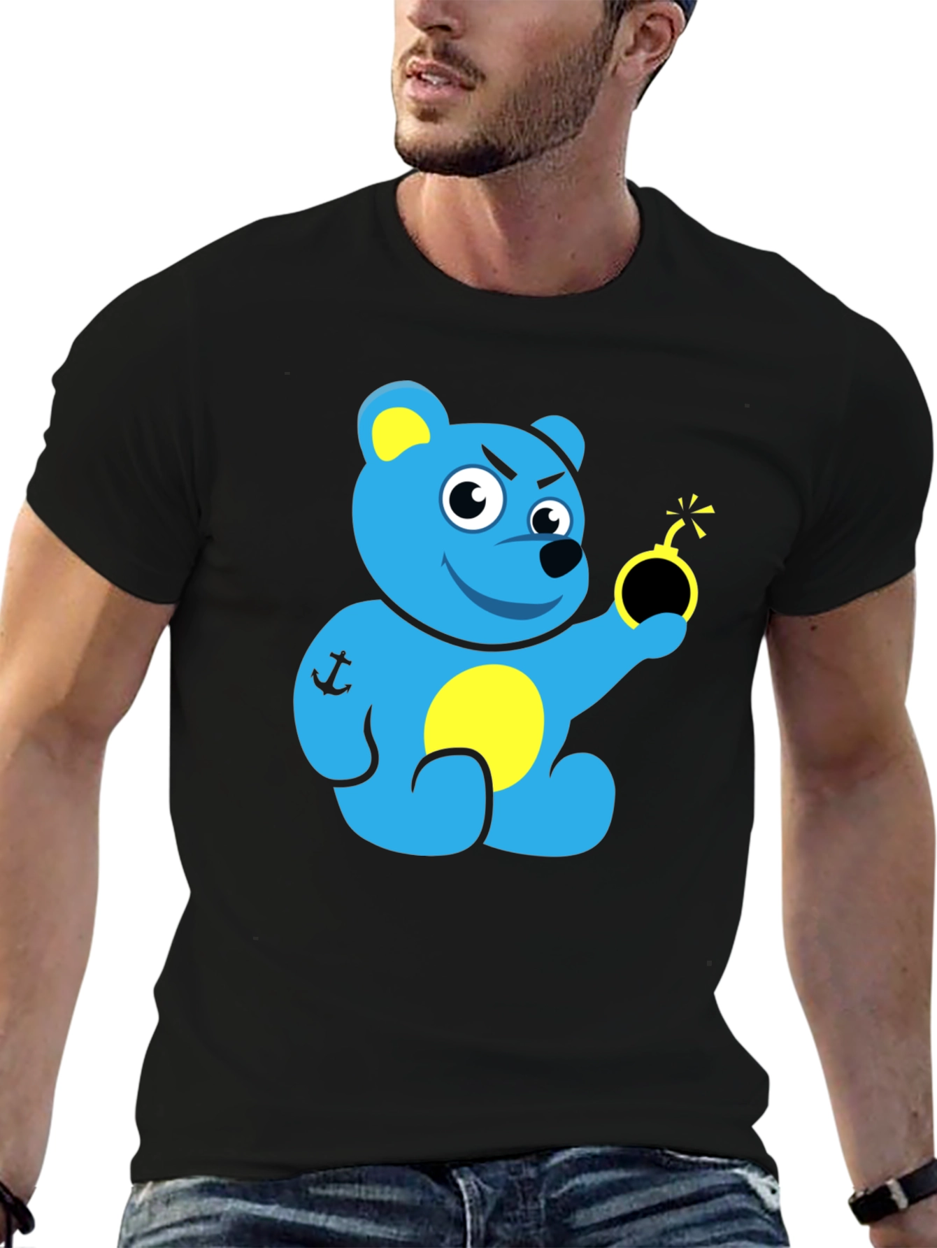 Blue Bear Bomb T-Shirt - Explosive Style!