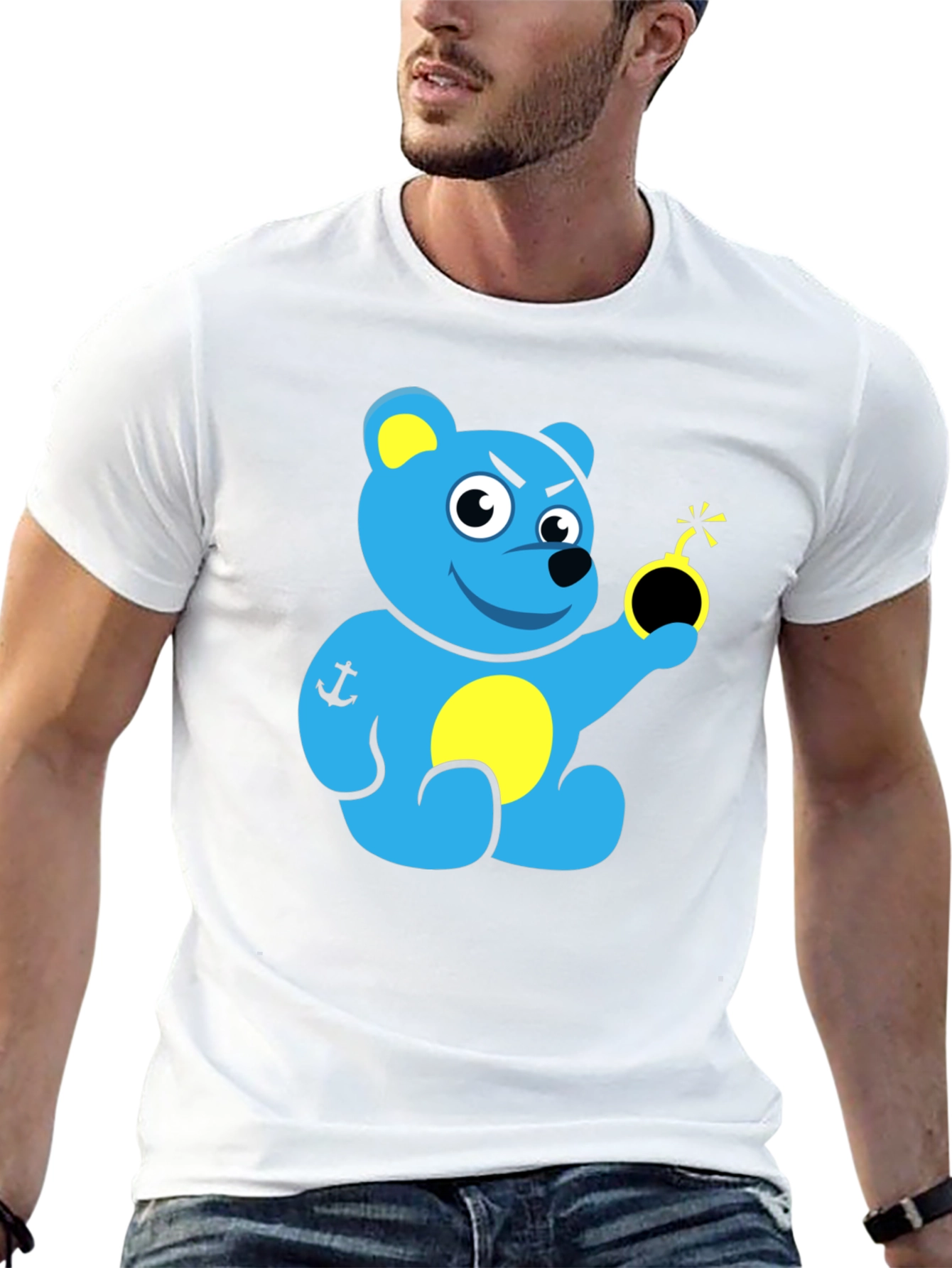 Blue Bear Bomb T-Shirt - Explosive Style!