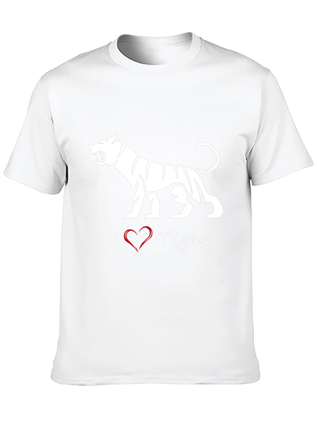 I Love Tigers Black T-Shirt