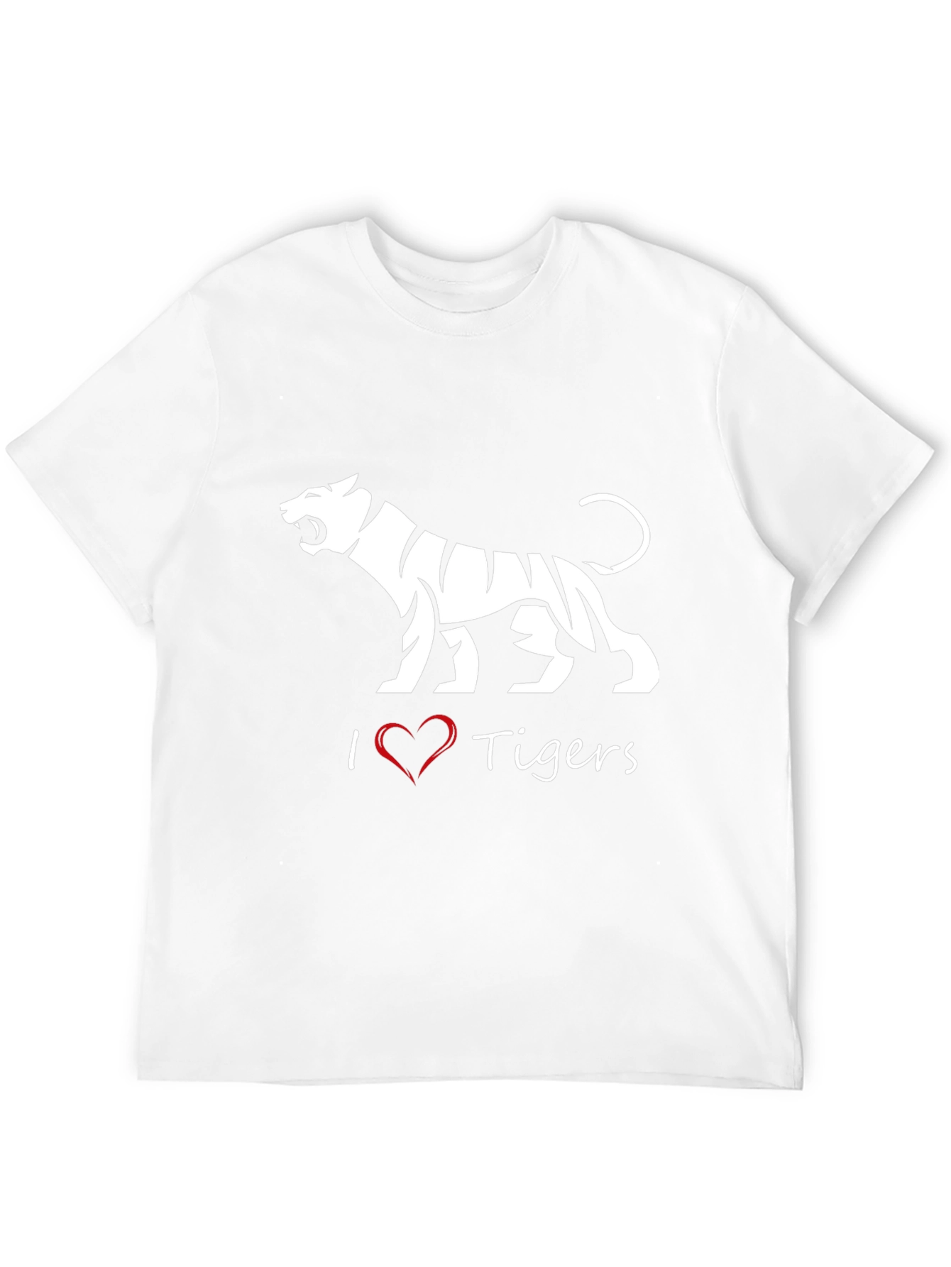 I Love Tigers Black T-Shirt