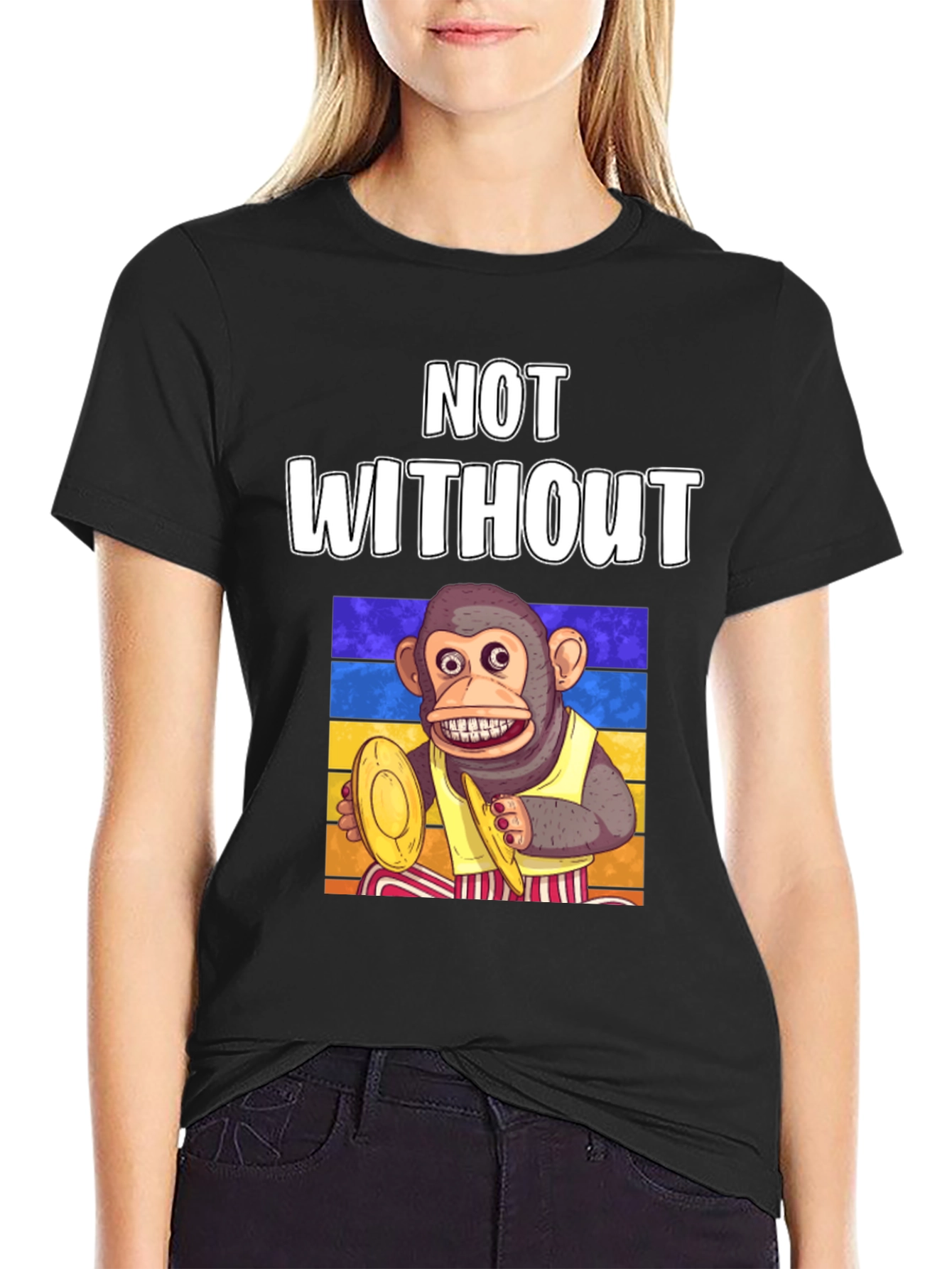 Not Without My Monkey T-Shirt Drumming Ape Tee