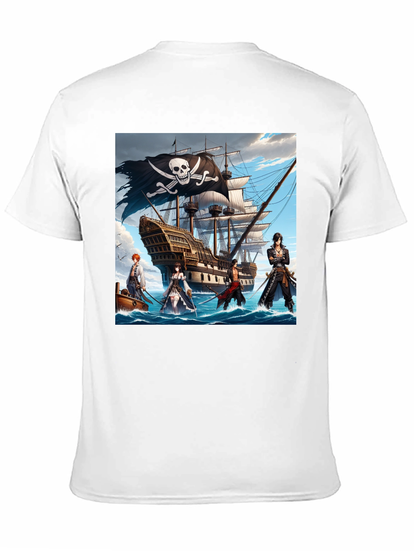 Pirate Anime T-Shirt - Black Cotton Tee