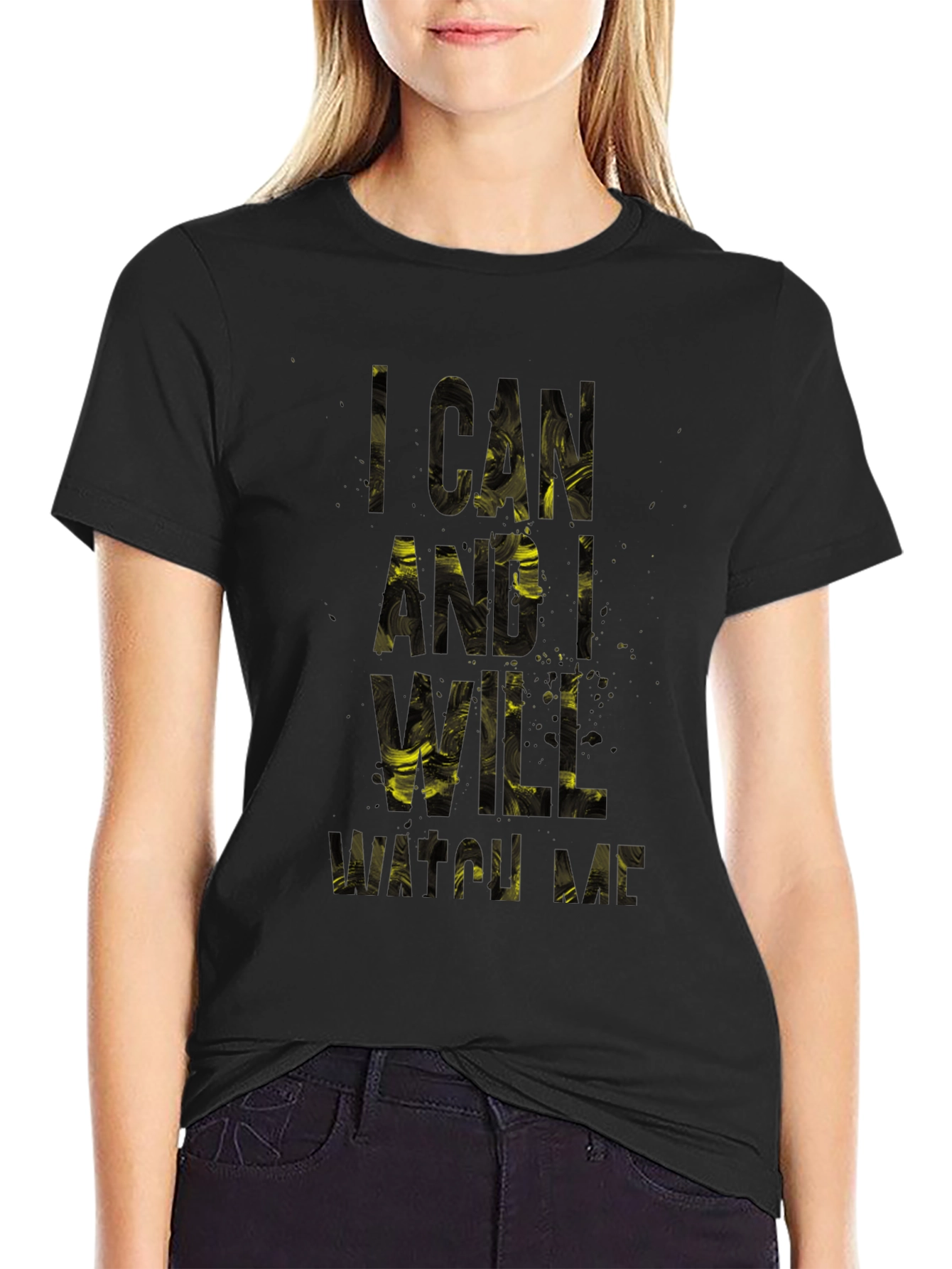 Motivational I Can and I Will Black T-Shirt