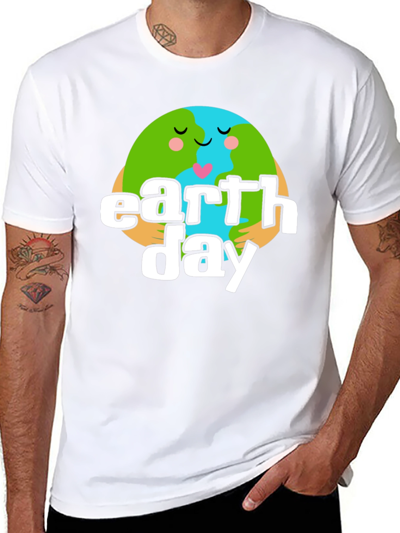 Earth Day Graphic T-Shirt - Black Cotton Tee