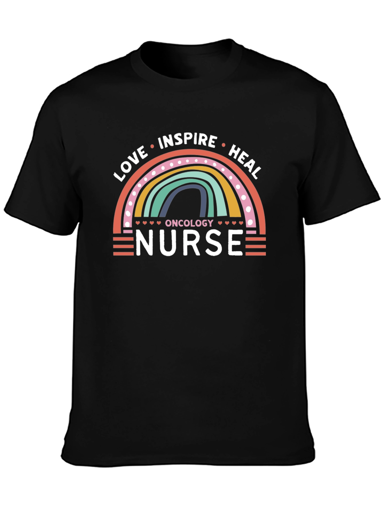 Oncology Nurse Rainbow Graphic T-Shirt