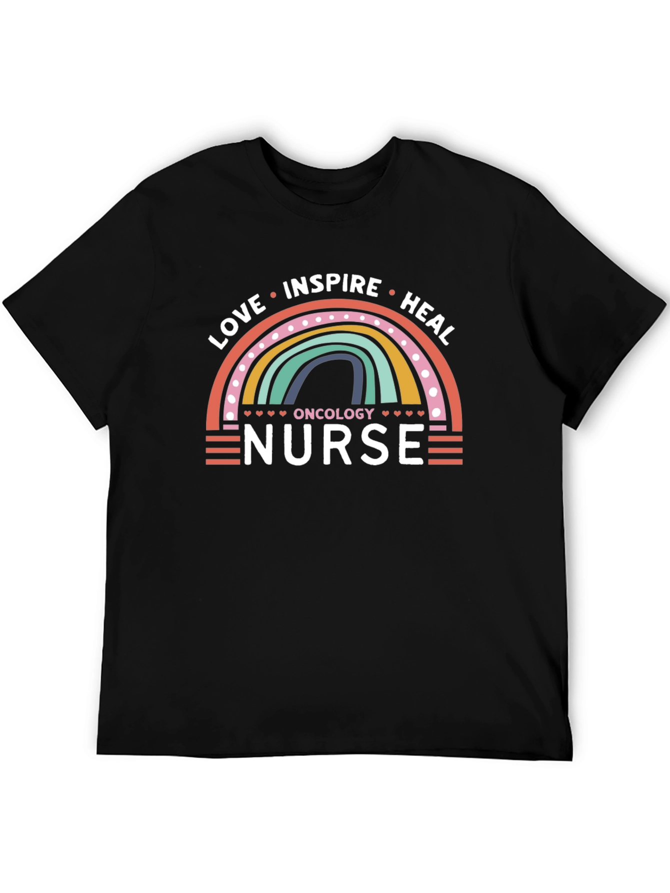 Oncology Nurse Rainbow Graphic T-Shirt