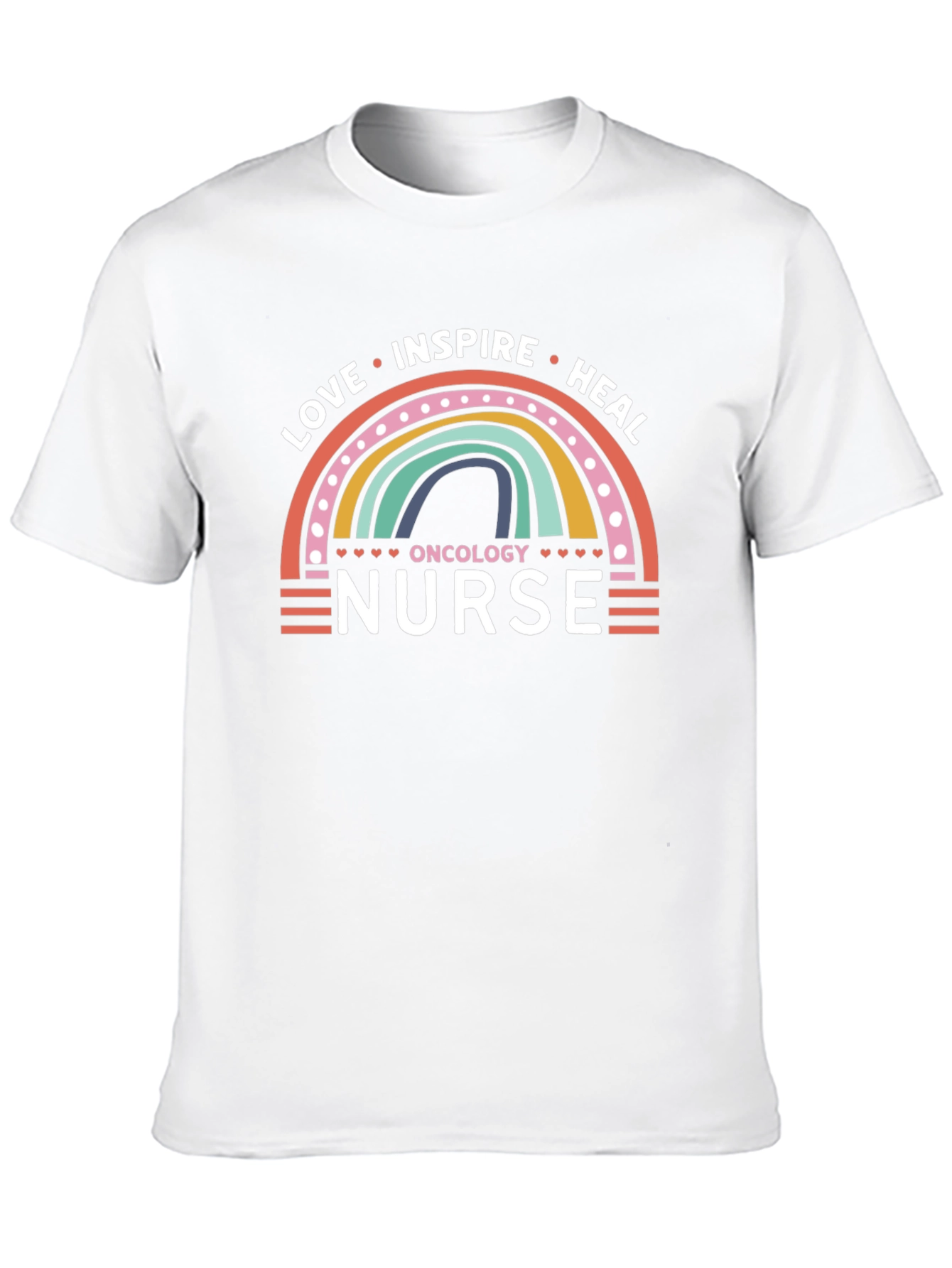 Oncology Nurse Rainbow Graphic T-Shirt