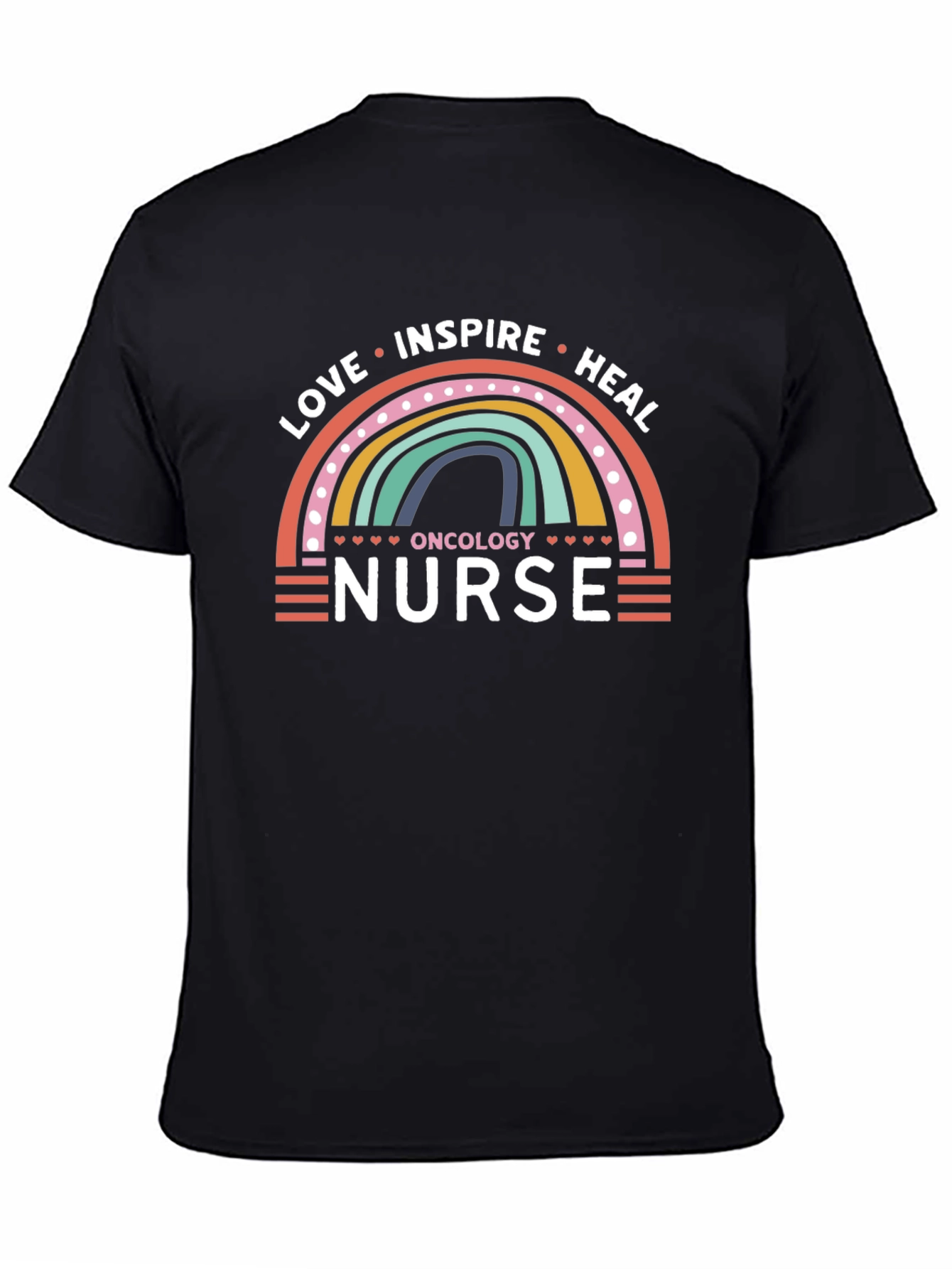 Oncology Nurse Rainbow Graphic T-Shirt
