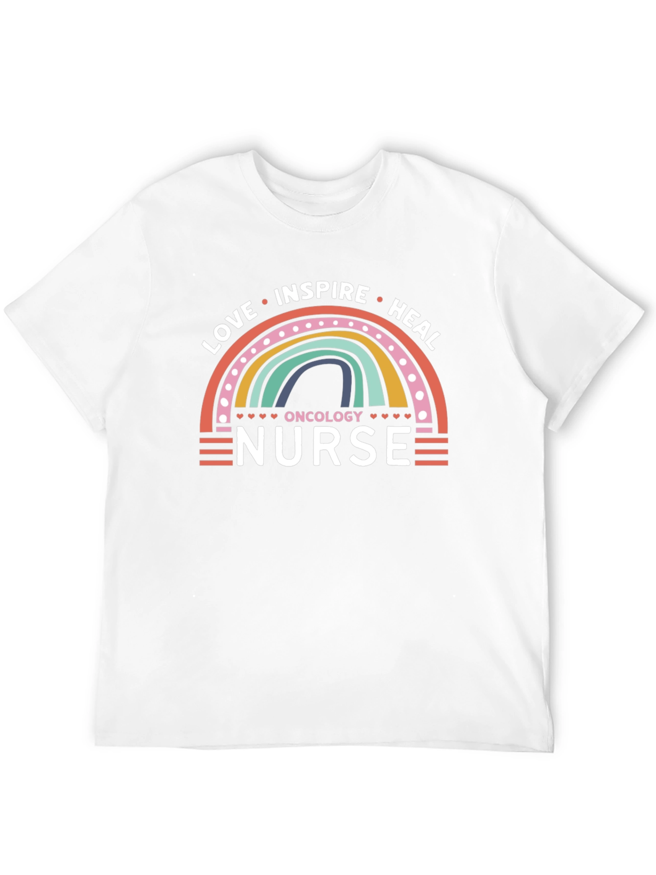 Oncology Nurse Rainbow Graphic T-Shirt