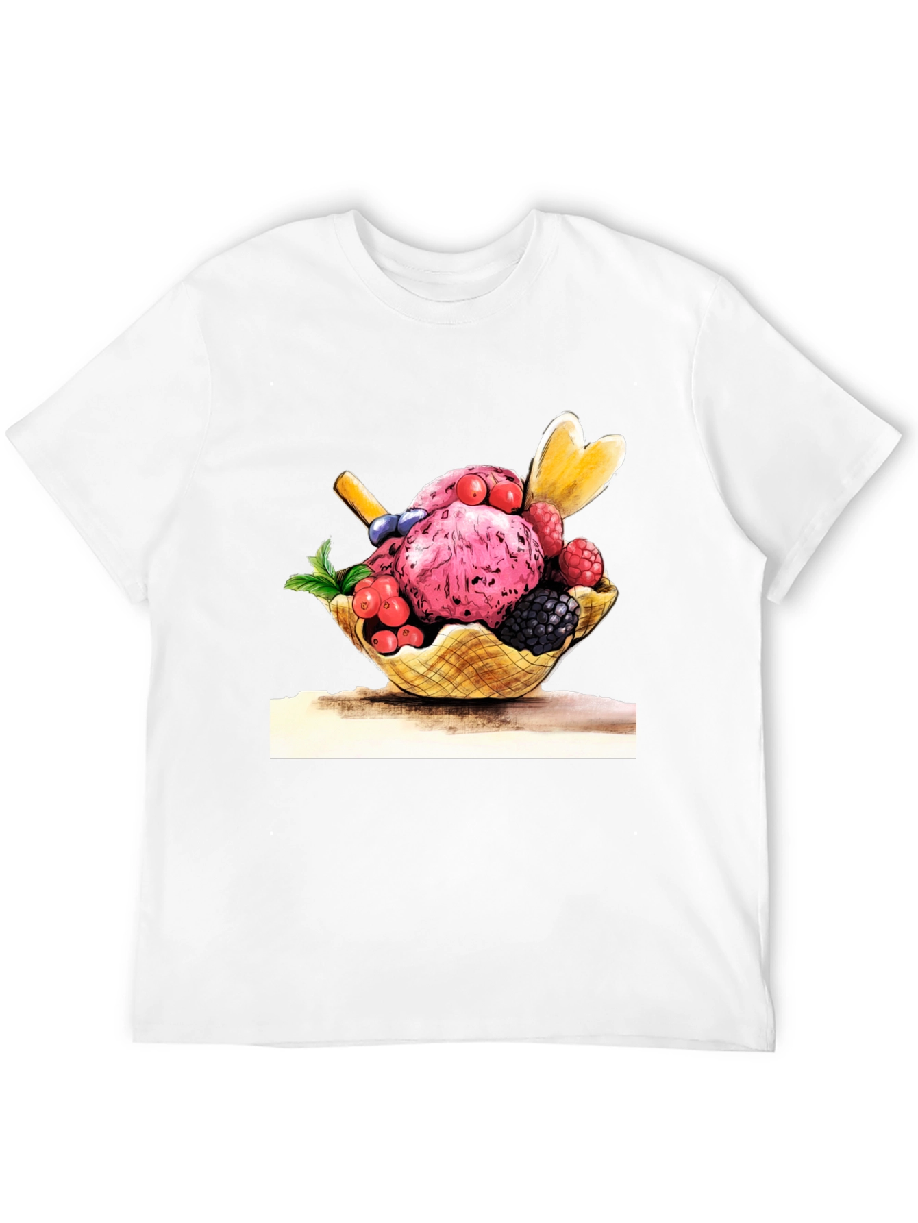 Ice Cream Graphic Black T-Shirt