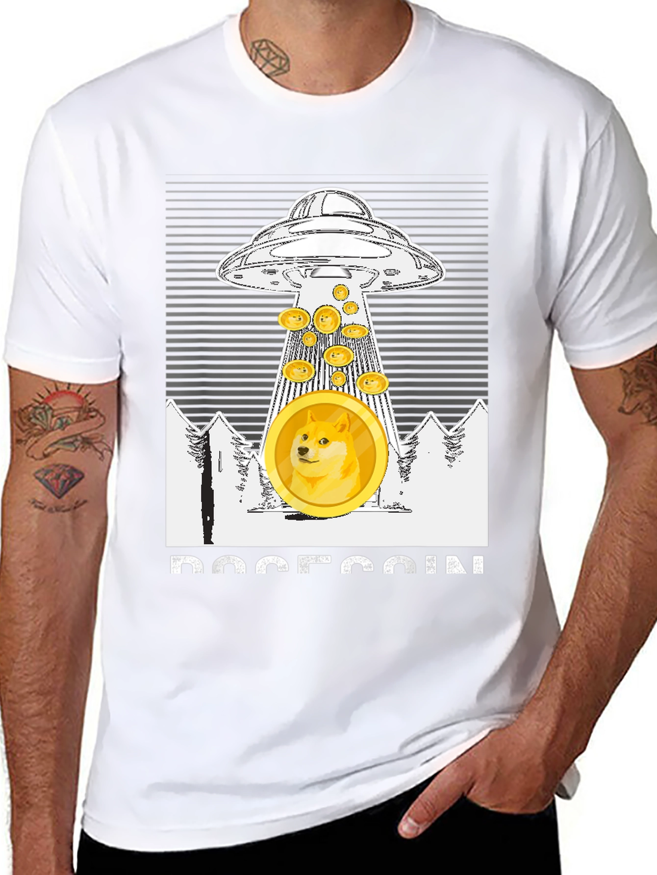 Dogecoin UFO T-Shirt - Crypto Meme Apparel