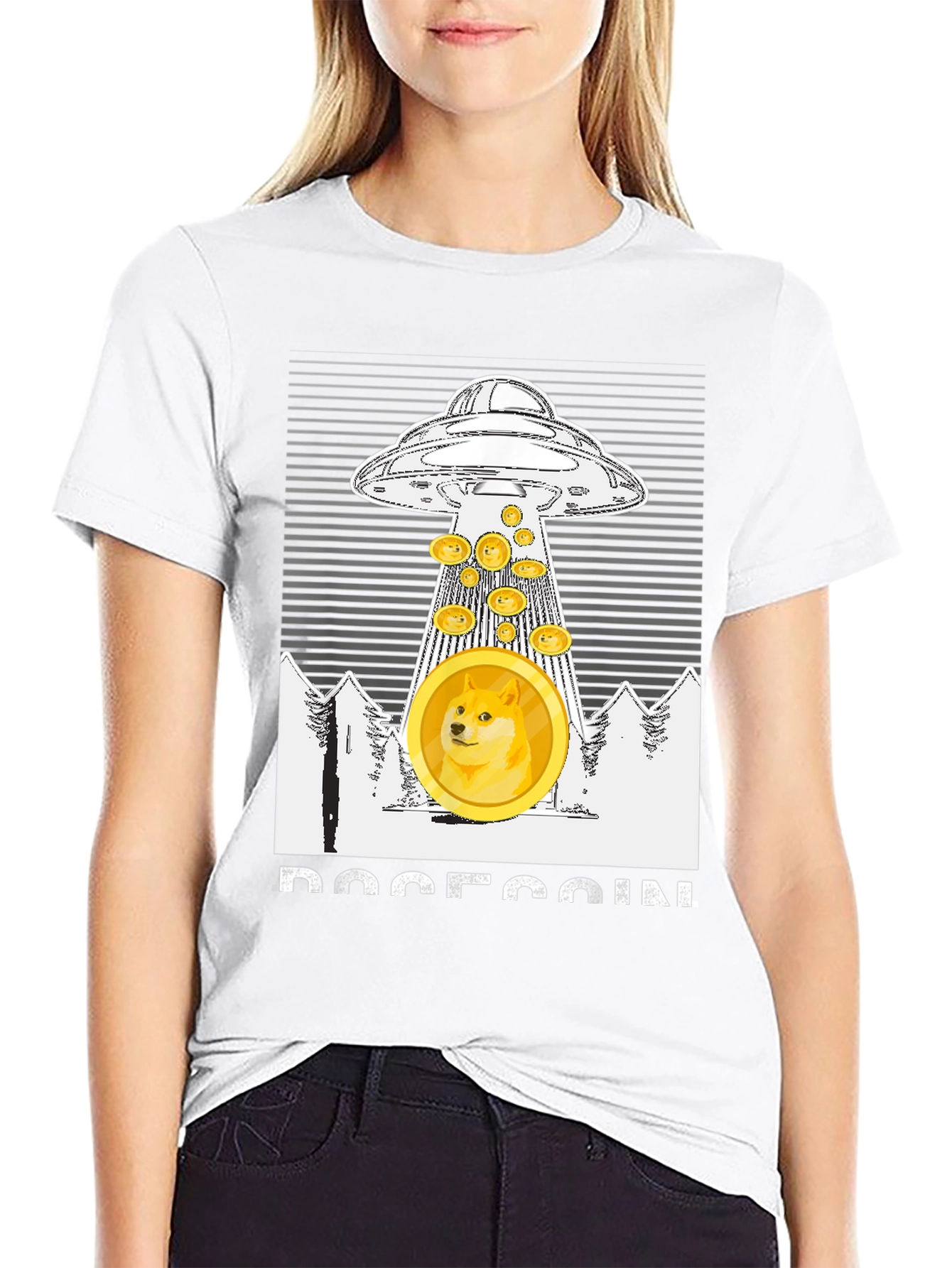 Dogecoin UFO T-Shirt - Crypto Meme Apparel