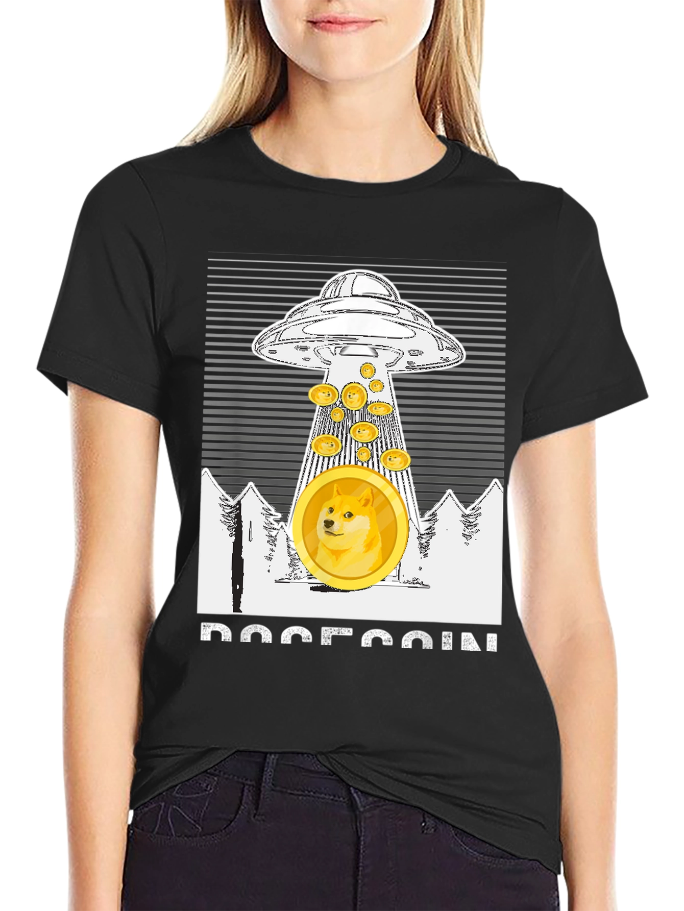 Dogecoin UFO T-Shirt - Crypto Meme Apparel