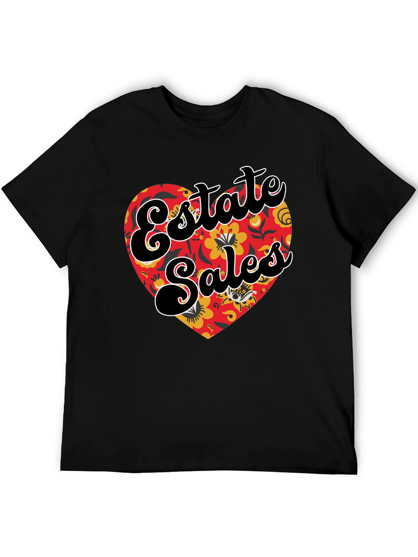 Estate Sales Floral Heart Graphic T-Shirt