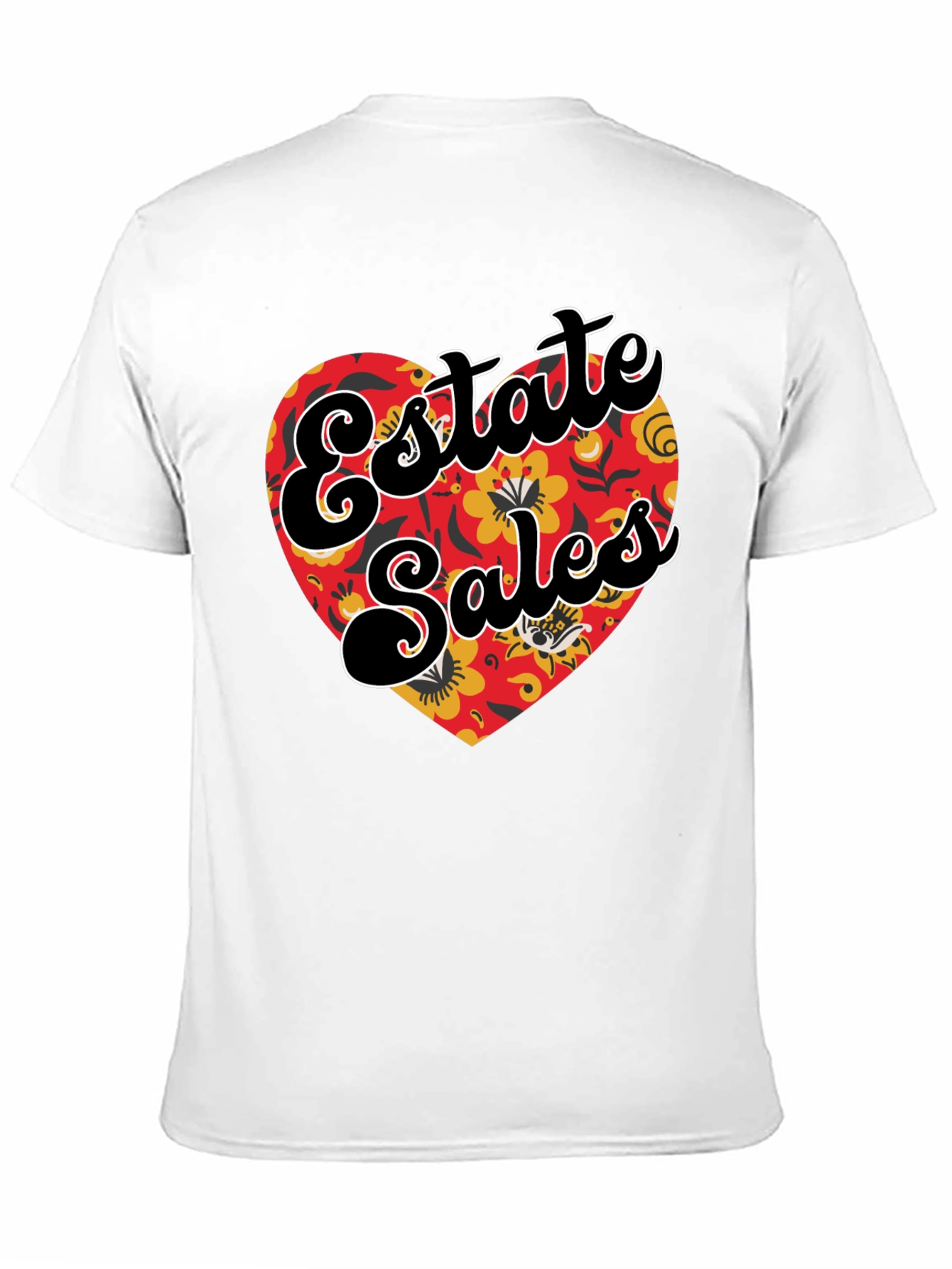 Estate Sales Floral Heart Graphic T-Shirt
