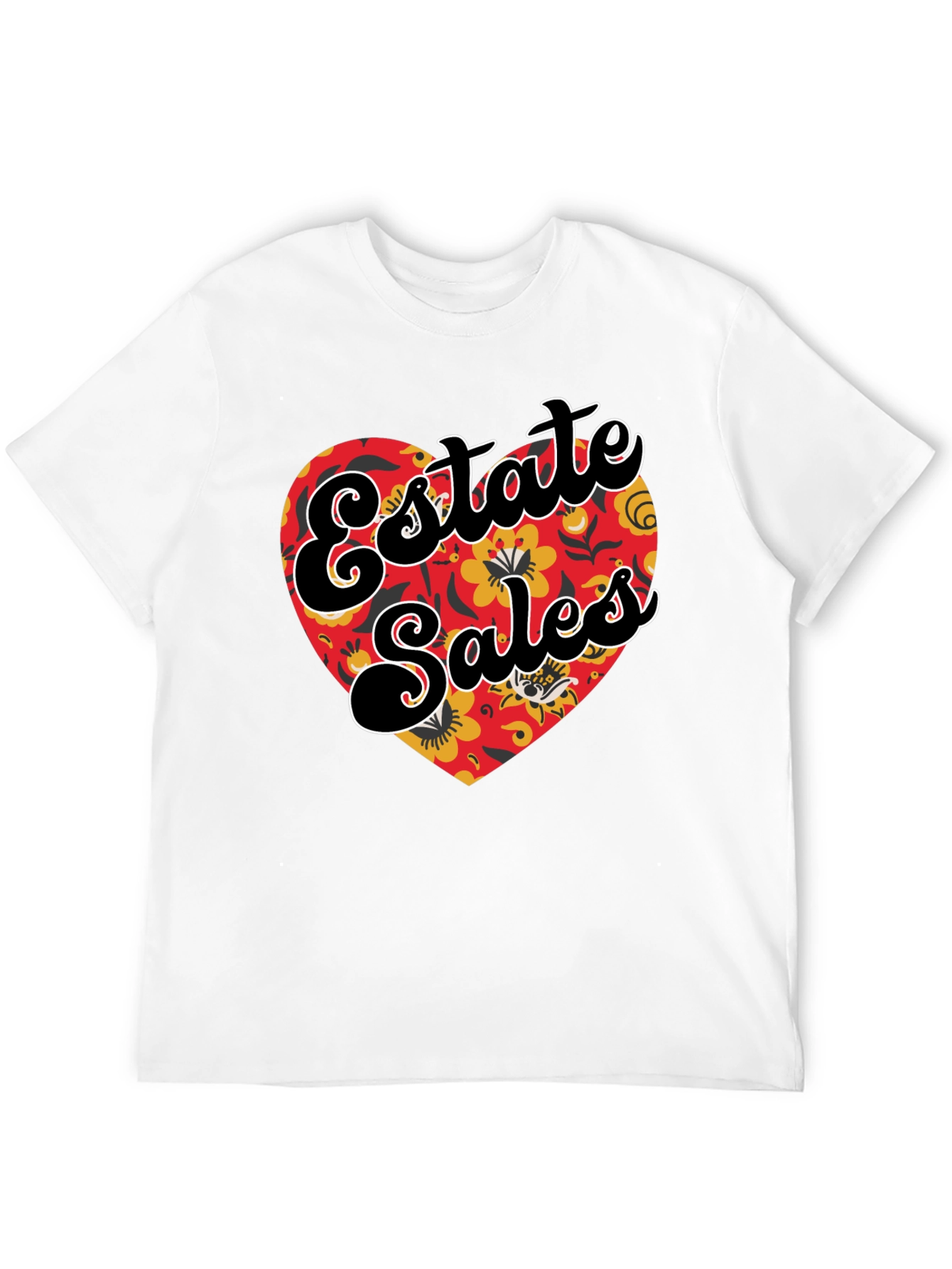 Estate Sales Floral Heart Graphic T-Shirt