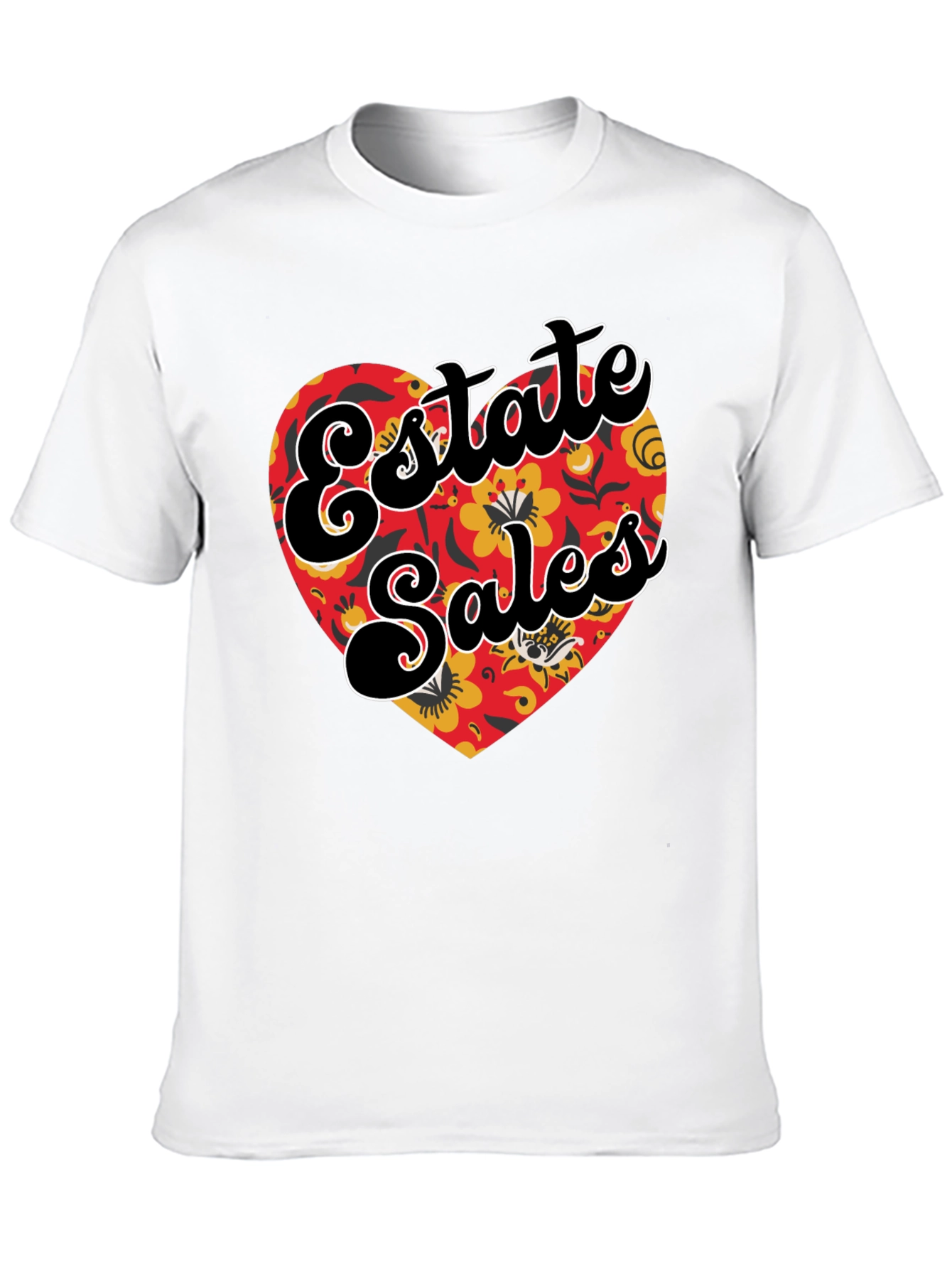 Estate Sales Floral Heart Graphic T-Shirt