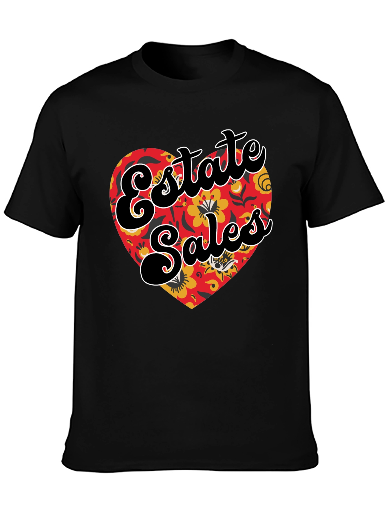 Estate Sales Floral Heart Graphic T-Shirt