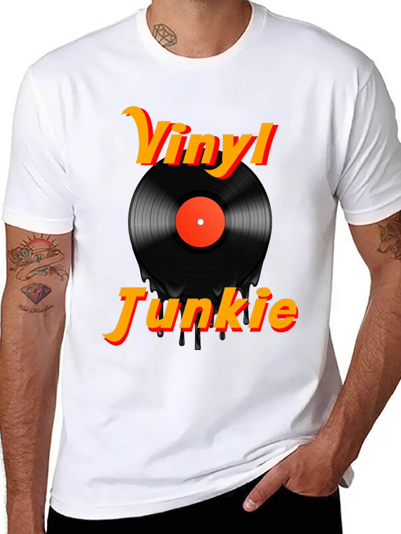 Vinyl Junkie Black Graphic Tee
