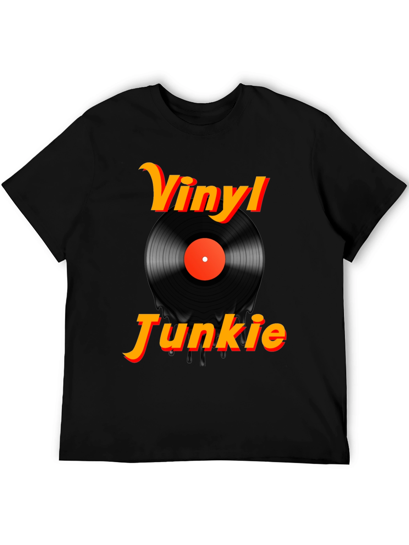 Vinyl Junkie Black Graphic Tee