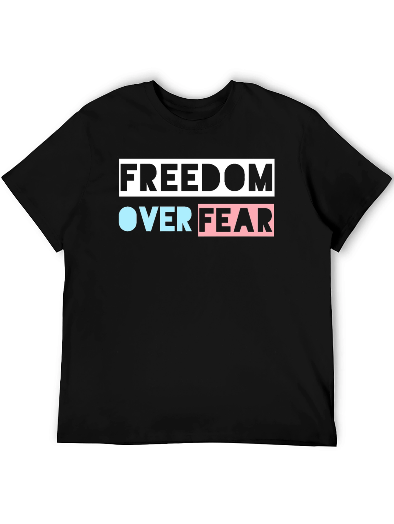 Freedom Over Fear Graphic Tee - Black Cotton Blend