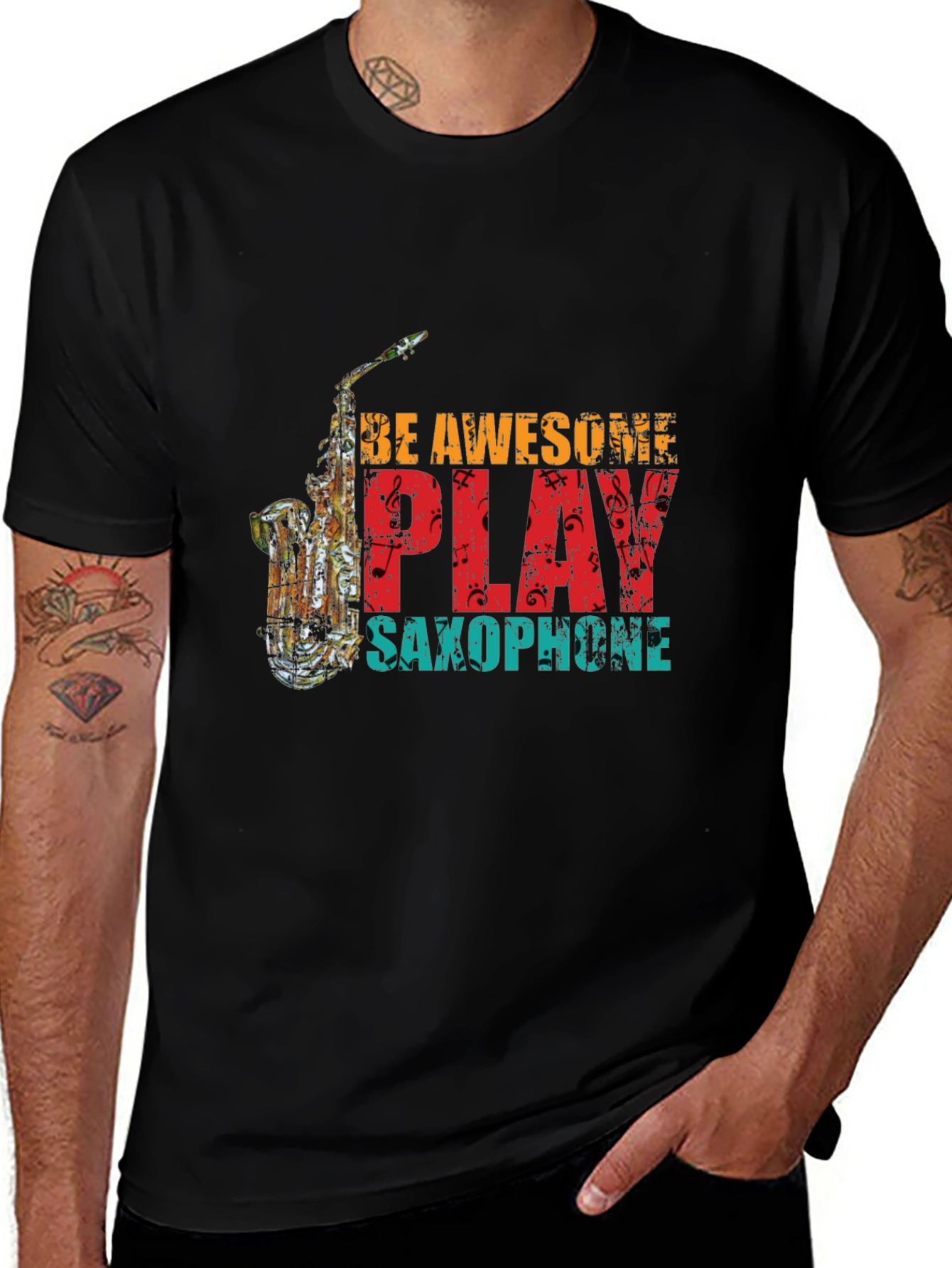 Be Awesome Play Saxophone Graphic Tee